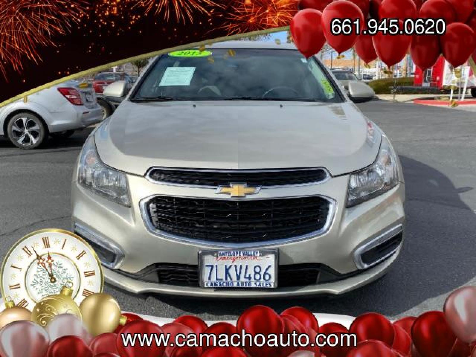 2015 GOLD Chevrolet Cruze (1G1PC5SB4F7) with an 4-Cyl ECOTEC 1.4T engine, Auto 6-Spd Overdrive transmission, located at 412 Auto Vista Drive, Palmdale, 93551, (661) 945-0620, 34.592636, -118.136681 - Photo #1