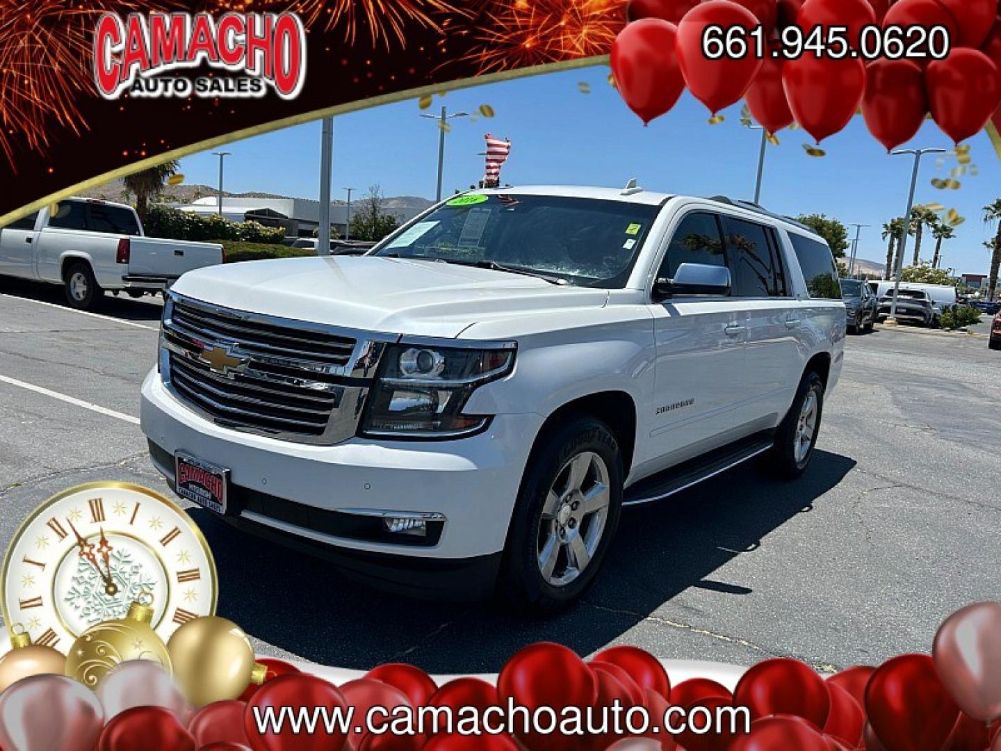 2016 WHITE Chevrolet Suburban (1GNSCJKC4GR) with an V8 EcoTec3 5.3 Liter engine, Automatic 6-Spd w/Overdrive transmission, located at 412 Auto Vista Drive, Palmdale, CA, 93551, (661) 945-0620, 34.592636, -118.136681- Photo#2