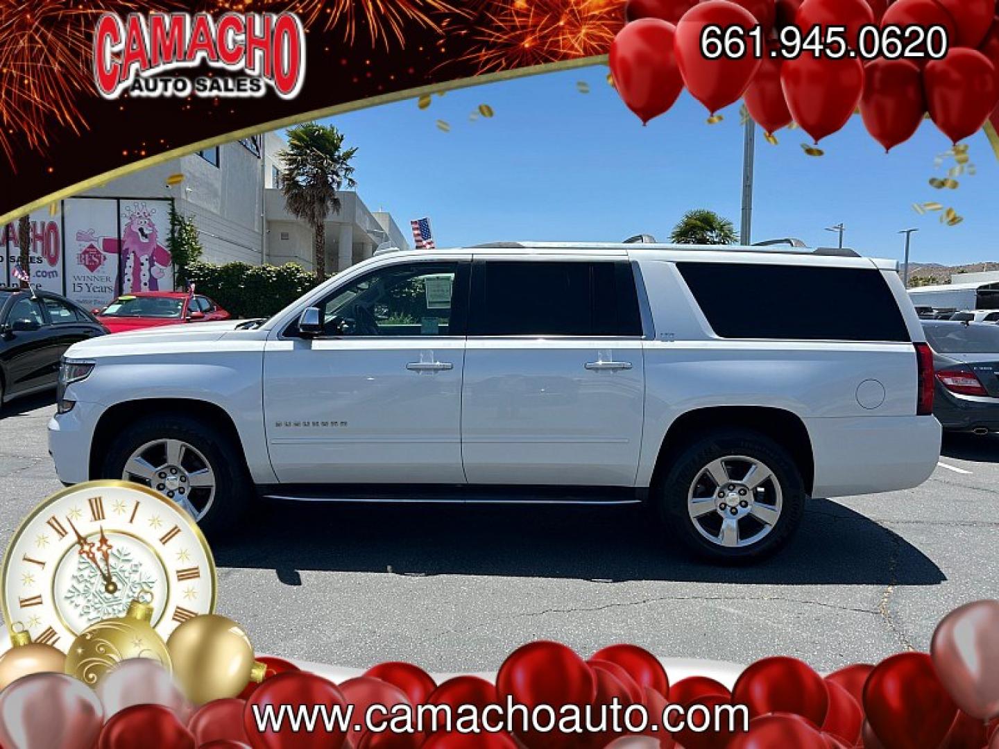 2016 WHITE Chevrolet Suburban (1GNSCJKC4GR) with an V8 EcoTec3 5.3 Liter engine, Automatic 6-Spd w/Overdrive transmission, located at 412 Auto Vista Drive, Palmdale, CA, 93551, (661) 945-0620, 34.592636, -118.136681- Photo#8