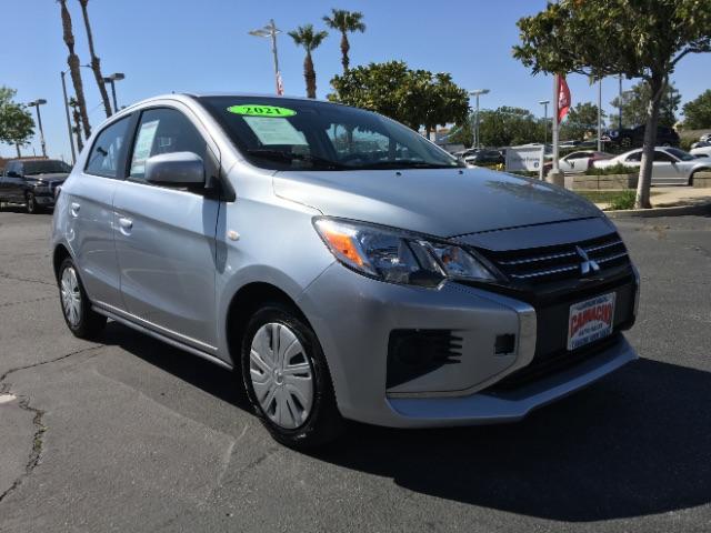 2021 SILVER Mitsubishi Mirage (ML32AUHJ9MH) with an 3-Cyl 1.2 Liter engine, Automatic CVT transmission, located at 412 Auto Vista Drive, Palmdale, 93551, (661) 945-0620, 34.592636, -118.136681 - Photo #1