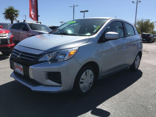 2021 SILVER Mitsubishi Mirage (ML32AUHJ9MH) with an 3-Cyl 1.2 Liter engine, Automatic CVT transmission, located at 412 Auto Vista Drive, Palmdale, 93551, (661) 945-0620, 34.592636, -118.136681 - Photo #2