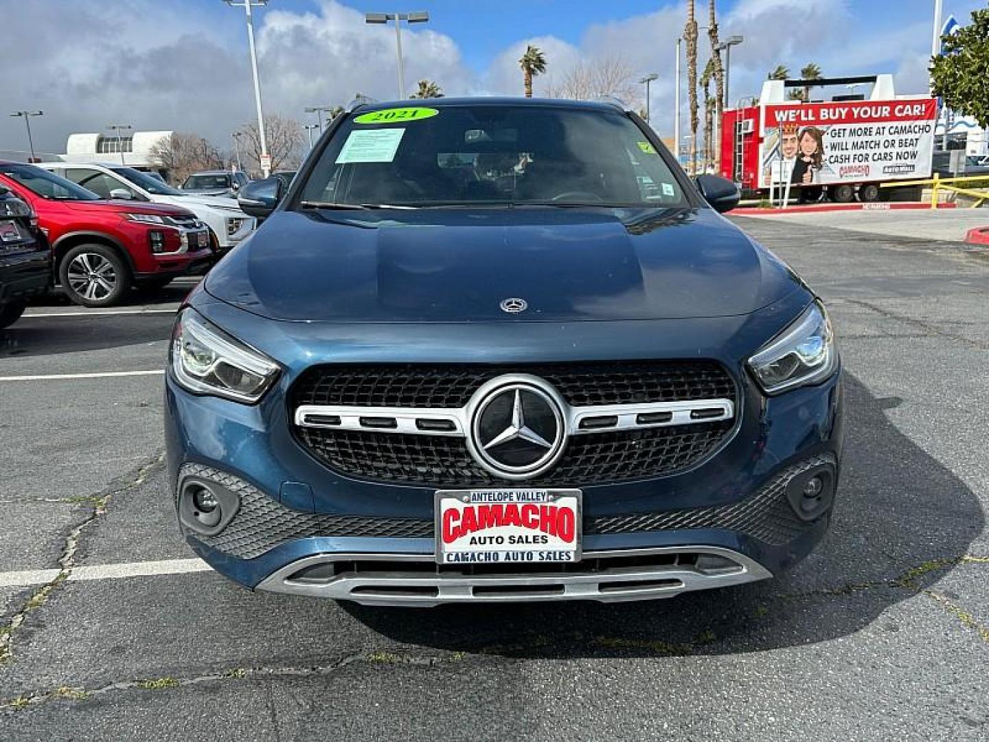 2021 BLUE Mercedes-Benz GLA (W1N4N4GB6MJ) with an 4-Cyl Turbo 2.0 Liter engine, Automatic 8-Spd DCT transmission, located at 412 Auto Vista Drive, Palmdale, CA, 93551, (661) 945-0620, 34.592636, -118.136681 - Photo#1