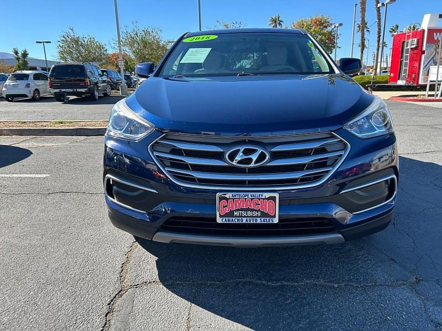 2018 BLUE Hyundai Santa Fe Sport (5XYZTDLB1JG) with an 4-Cyl GDI 2.4 Liter engine, Automatic 6-Spd w/Shiftronic transmission, located at 412 Auto Vista Drive, Palmdale, CA, 93551, (661) 945-0620, 34.592636, -118.136681 - Photo#3