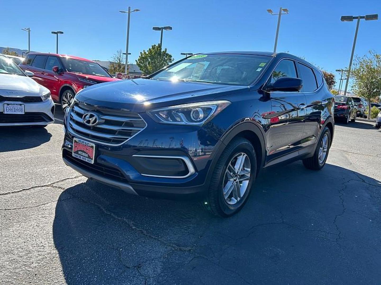 2018 BLUE Hyundai Santa Fe Sport (5XYZTDLB1JG) with an 4-Cyl GDI 2.4 Liter engine, Automatic 6-Spd w/Shiftronic transmission, located at 412 Auto Vista Drive, Palmdale, CA, 93551, (661) 945-0620, 34.592636, -118.136681 - Photo#7