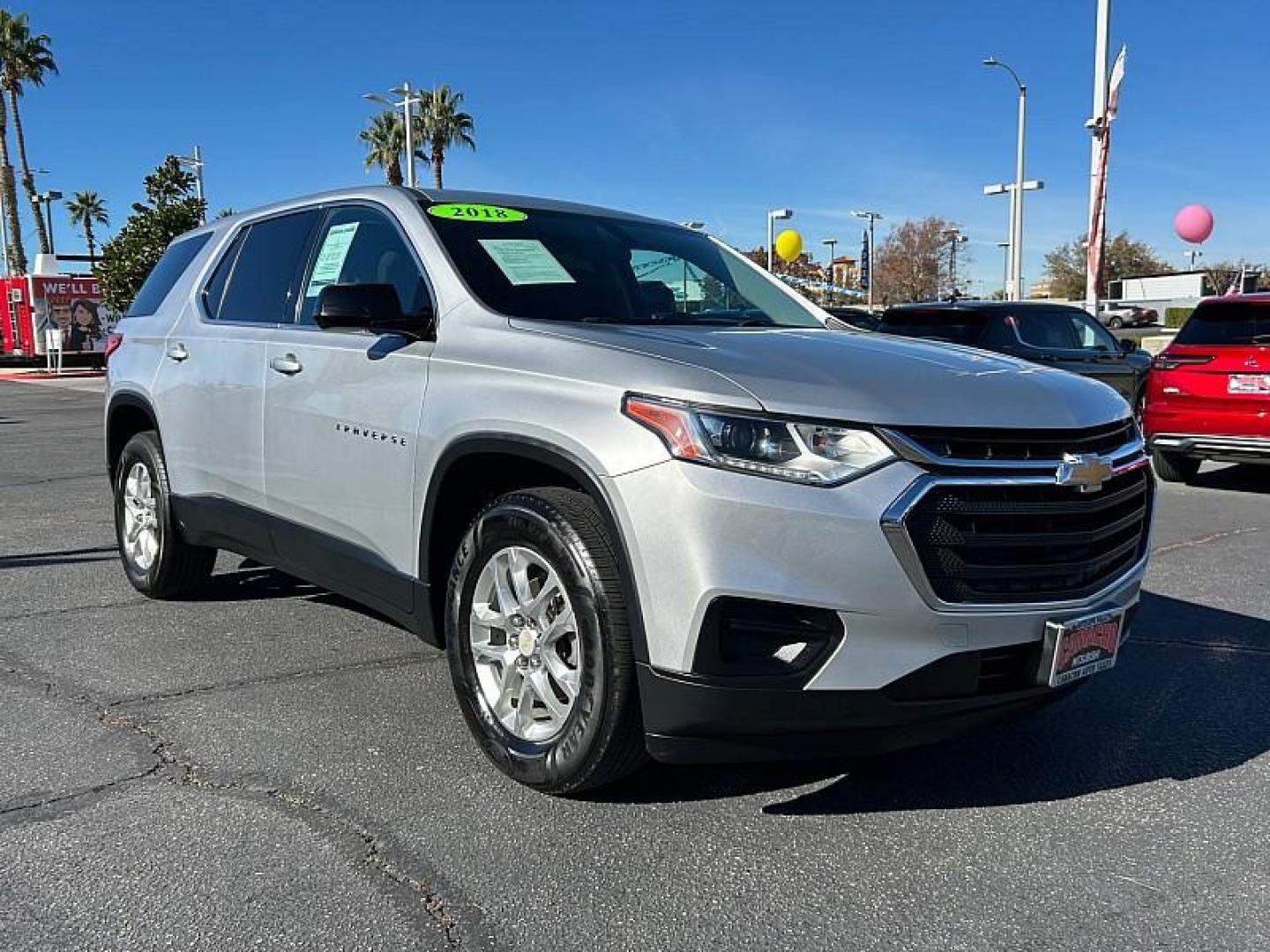 2018 SILVER Chevrolet Traverse (1GNERFKW4JJ) with an V6 3.6 Liter engine, Automatic 9-Spd transmission, located at 412 Auto Vista Drive, Palmdale, CA, 93551, (661) 945-0620, 34.592636, -118.136681 - Photo#0