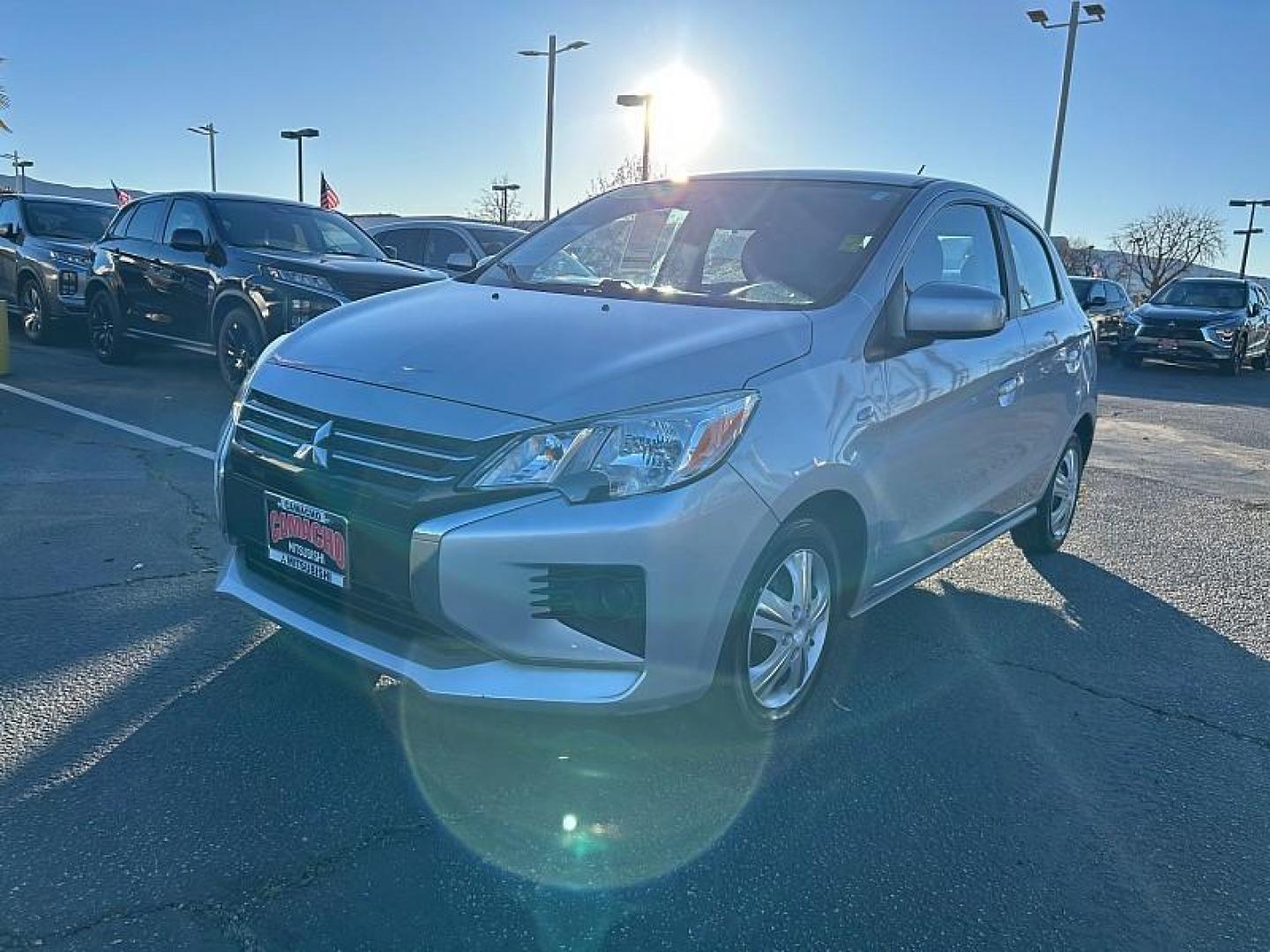 2021 SILVER Mitsubishi Mirage (ML32AUHJ9MH) with an 3-Cyl 1.2 Liter engine, Automatic CVT transmission, located at 412 Auto Vista Drive, Palmdale, CA, 93551, (661) 945-0620, 34.592636, -118.136681 - Photo#3
