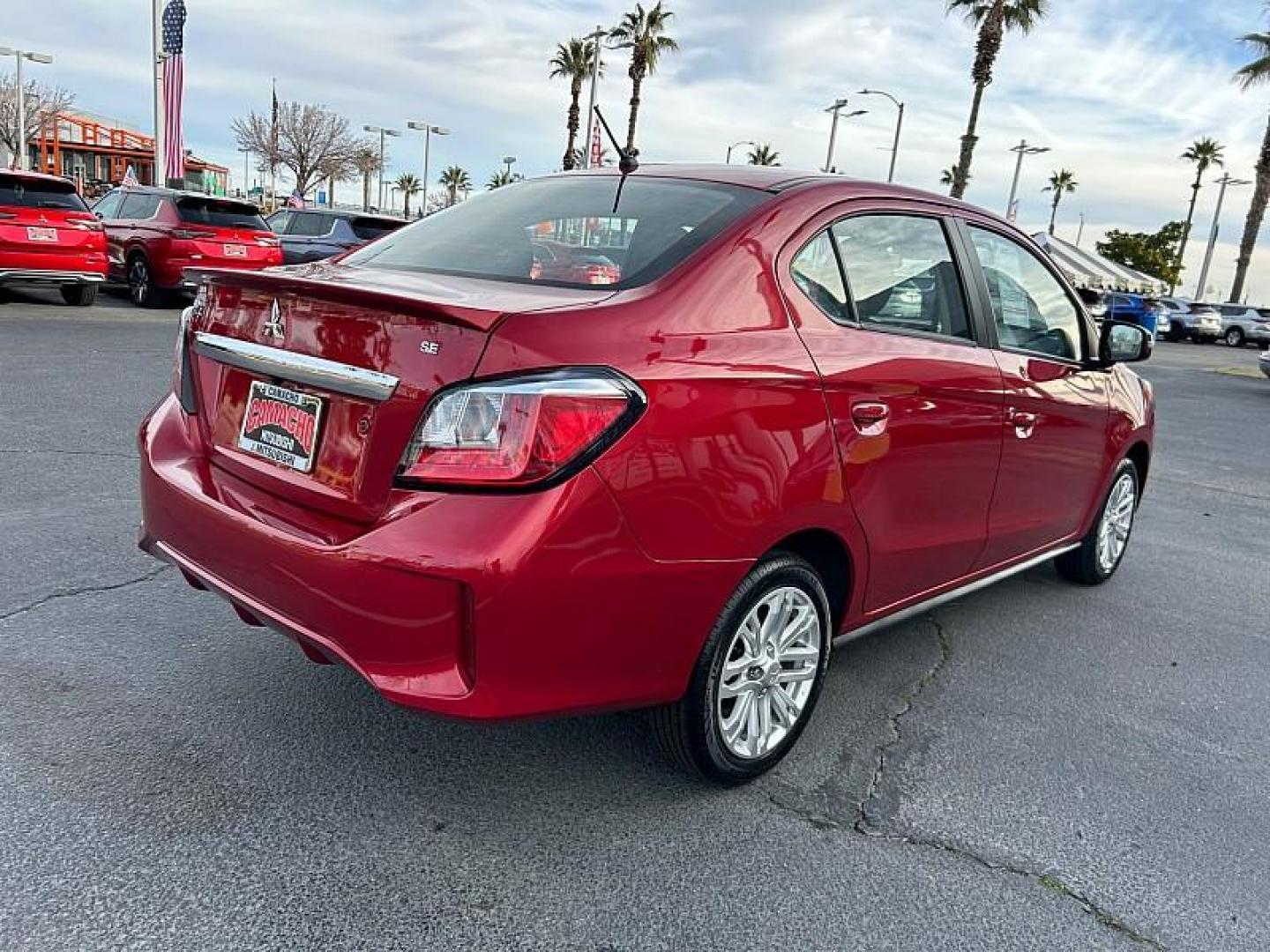 2024 RED Mitsubishi Mirage G4 (ML32FVFJ0RH) with an 3-Cyl 1.2 Liter engine, Automatic CVT transmission, located at 412 Auto Vista Drive, Palmdale, CA, 93551, (661) 945-0620, 34.592636, -118.136681 - Photo#2