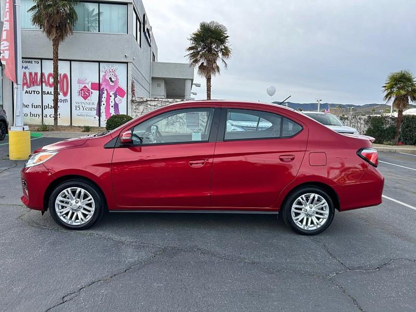 2024 RED Mitsubishi Mirage G4 (ML32FVFJ0RH) with an 3-Cyl 1.2 Liter engine, Automatic CVT transmission, located at 412 Auto Vista Drive, Palmdale, CA, 93551, (661) 945-0620, 34.592636, -118.136681 - Photo#9