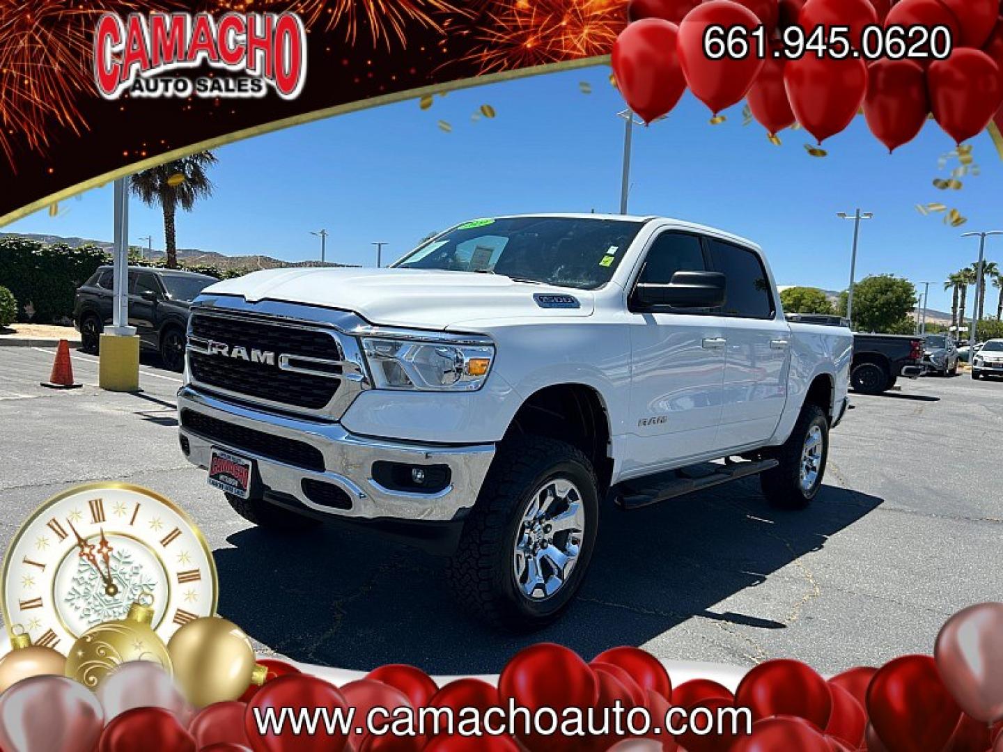 2022 WHITE Ram 1500 2WD (1C6RREFG8NN) with an 6-Cyl 3.6 Liter engine, Automatic 8-Spd transmission, located at 412 Auto Vista Drive, Palmdale, CA, 93551, (661) 945-0620, 34.592636, -118.136681 - Photo#2