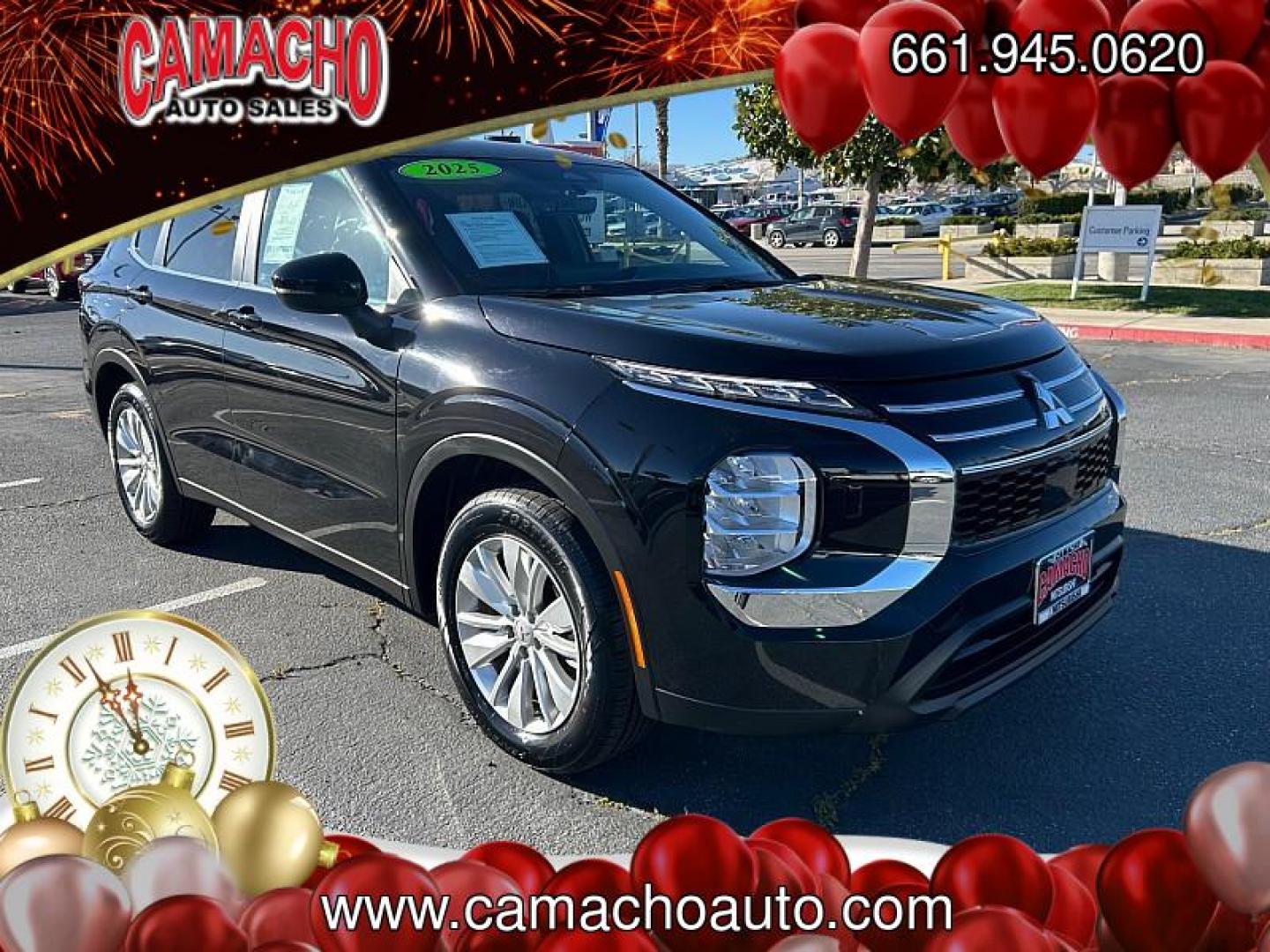 2025 BLACK Mitsubishi Outlander (JA4J4UA84SZ) with an 4-Cyl 2.5 Liter engine, Automatic CVT transmission, located at 412 Auto Vista Drive, Palmdale, CA, 93551, (661) 945-0620, 34.592636, -118.136681 - Photo#0