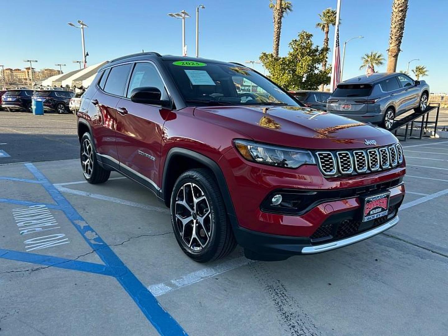 2025 RED Jeep Compass (3C4NJDCN1ST) with an 4-Cyl Turbo 2.0 Liter engine, Automatic 8-Spd transmission, located at 412 Auto Vista Drive, Palmdale, CA, 93551, (661) 945-0620, 34.592636, -118.136681 - Photo#2