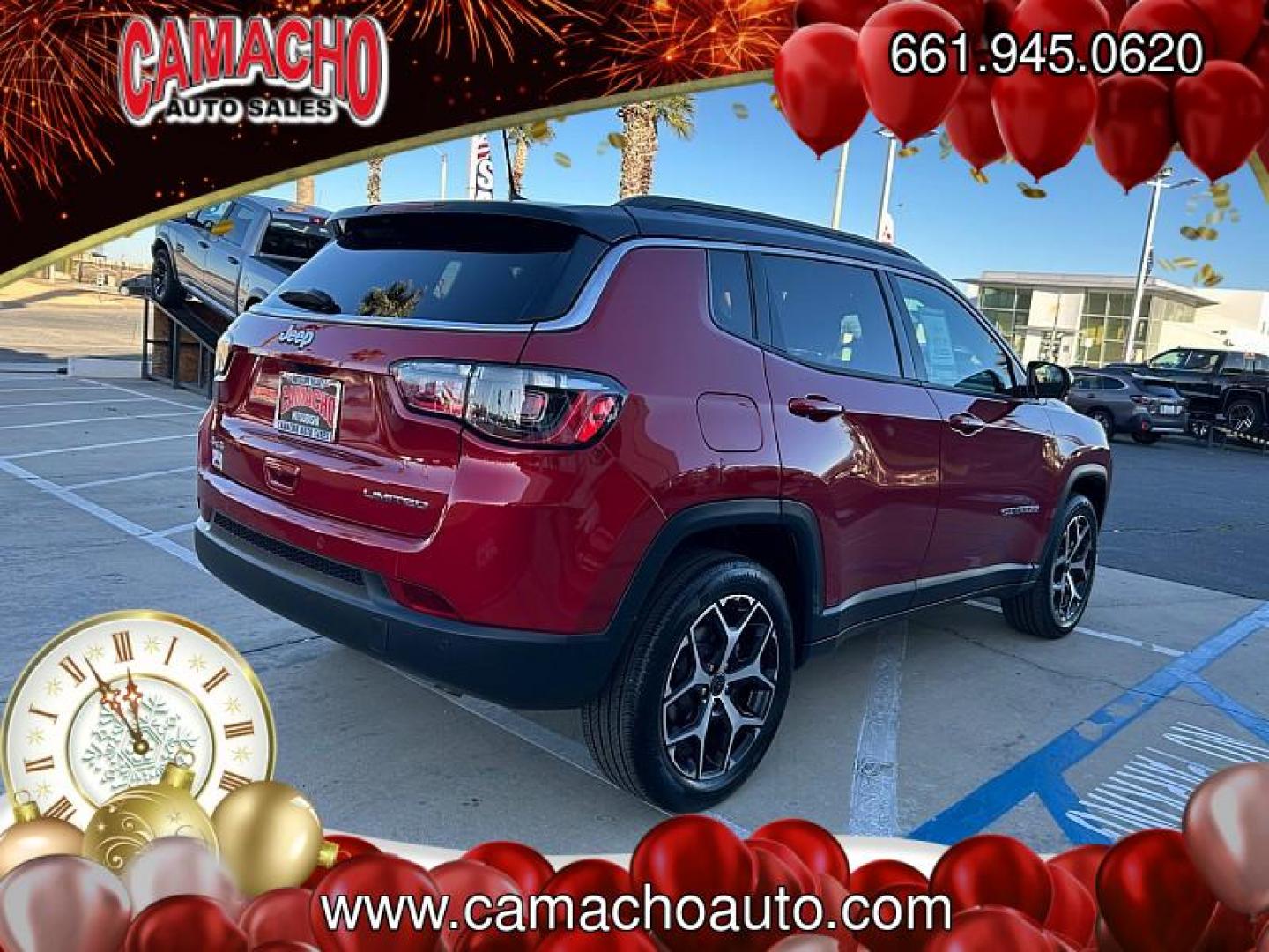 2025 RED Jeep Compass (3C4NJDCN1ST) with an 4-Cyl Turbo 2.0 Liter engine, Automatic 8-Spd transmission, located at 412 Auto Vista Drive, Palmdale, CA, 93551, (661) 945-0620, 34.592636, -118.136681 - Photo#2