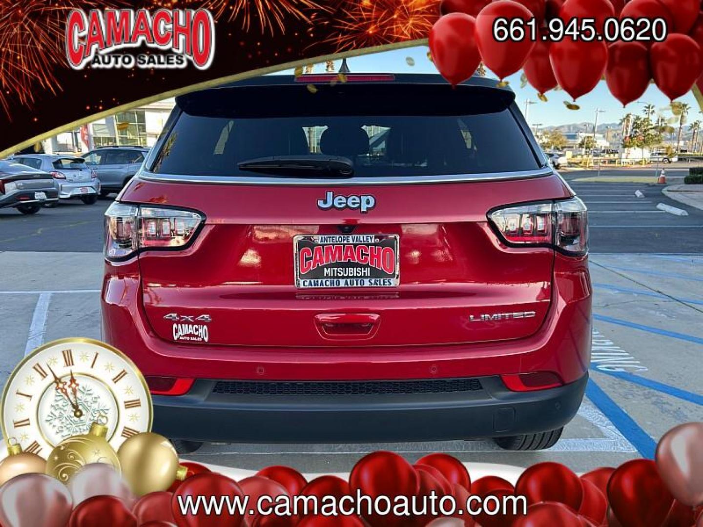 2025 RED Jeep Compass (3C4NJDCN1ST) with an 4-Cyl Turbo 2.0 Liter engine, Automatic 8-Spd transmission, located at 412 Auto Vista Drive, Palmdale, CA, 93551, (661) 945-0620, 34.592636, -118.136681 - Photo#3