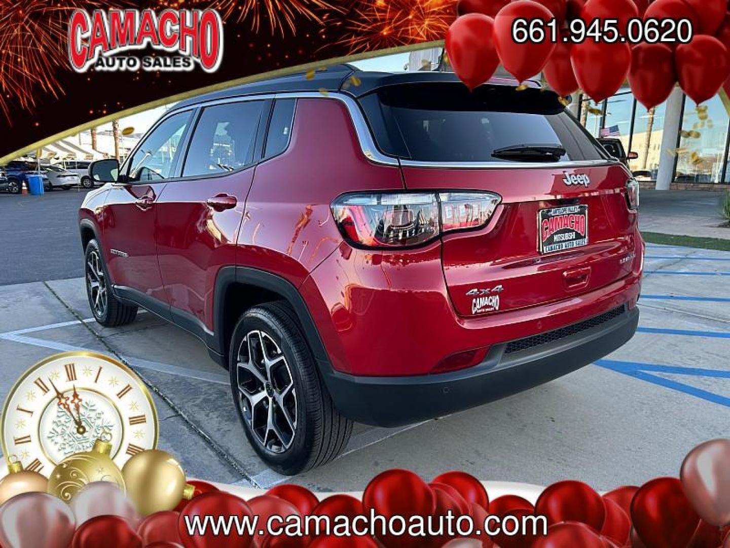 2025 RED Jeep Compass (3C4NJDCN1ST) with an 4-Cyl Turbo 2.0 Liter engine, Automatic 8-Spd transmission, located at 412 Auto Vista Drive, Palmdale, CA, 93551, (661) 945-0620, 34.592636, -118.136681 - Photo#4
