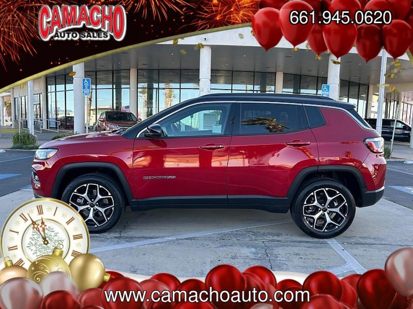 2025 RED Jeep Compass (3C4NJDCN1ST) with an 4-Cyl Turbo 2.0 Liter engine, Automatic 8-Spd transmission, located at 412 Auto Vista Drive, Palmdale, CA, 93551, (661) 945-0620, 34.592636, -118.136681 - Photo#5