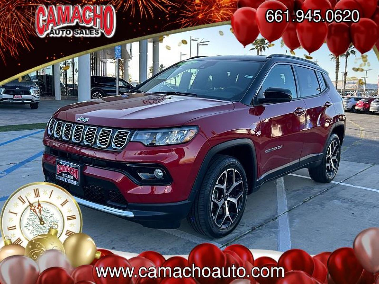 2025 RED Jeep Compass (3C4NJDCN1ST) with an 4-Cyl Turbo 2.0 Liter engine, Automatic 8-Spd transmission, located at 412 Auto Vista Drive, Palmdale, CA, 93551, (661) 945-0620, 34.592636, -118.136681 - Photo#6