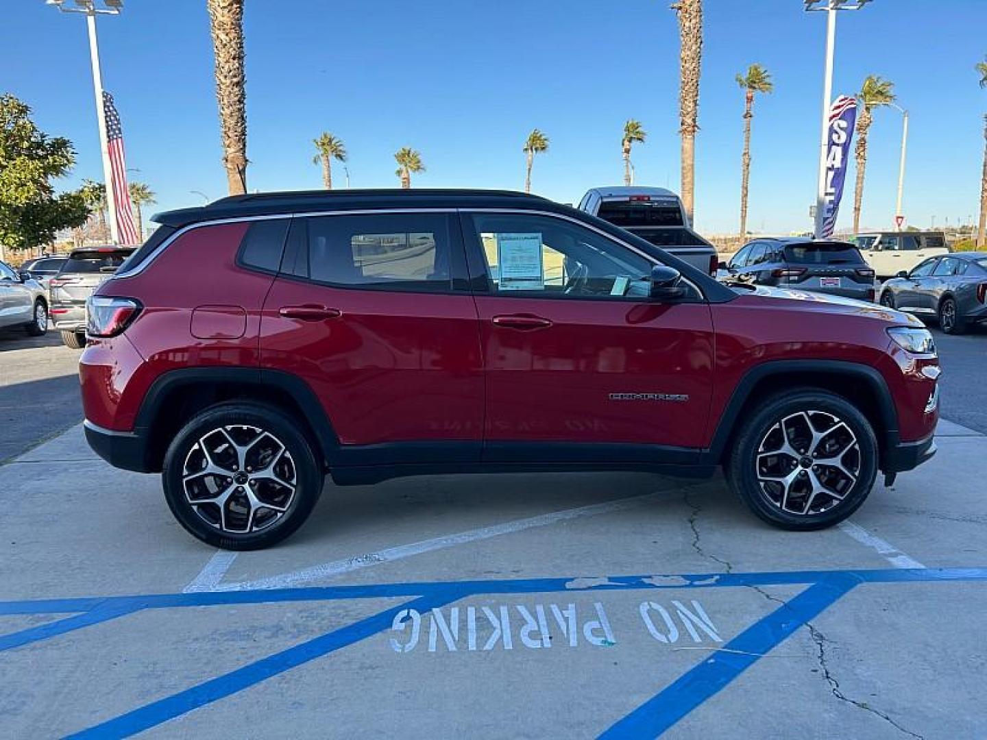 2025 RED Jeep Compass (3C4NJDCN1ST) with an 4-Cyl Turbo 2.0 Liter engine, Automatic 8-Spd transmission, located at 412 Auto Vista Drive, Palmdale, CA, 93551, (661) 945-0620, 34.592636, -118.136681 - Photo#15