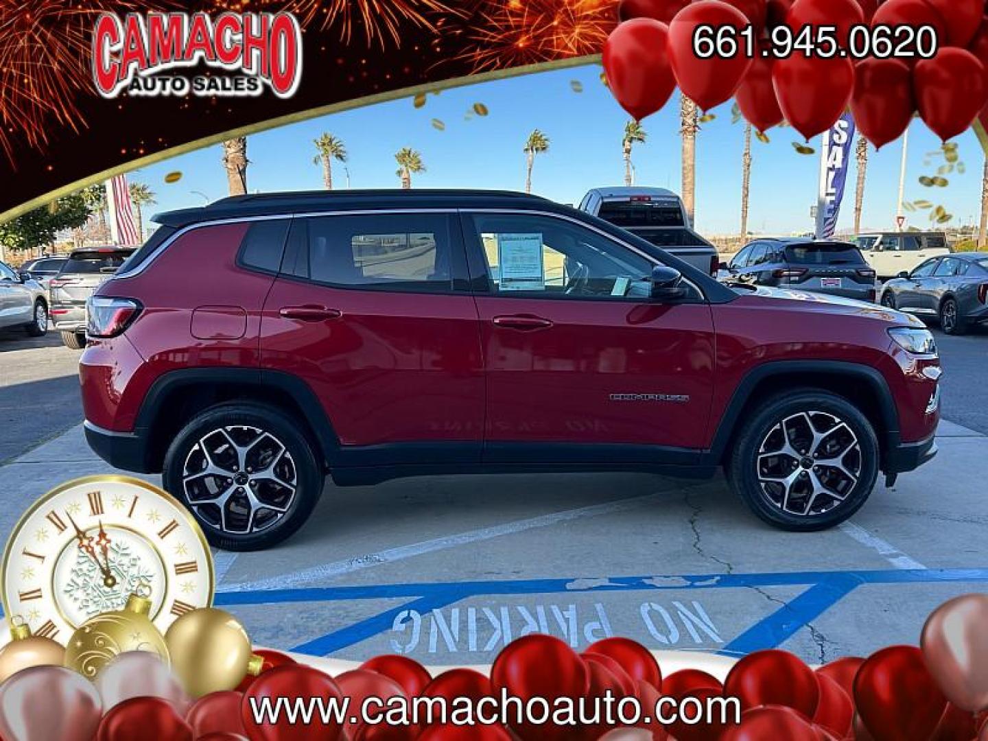 2025 RED Jeep Compass (3C4NJDCN1ST) with an 4-Cyl Turbo 2.0 Liter engine, Automatic 8-Spd transmission, located at 412 Auto Vista Drive, Palmdale, CA, 93551, (661) 945-0620, 34.592636, -118.136681 - Photo#11