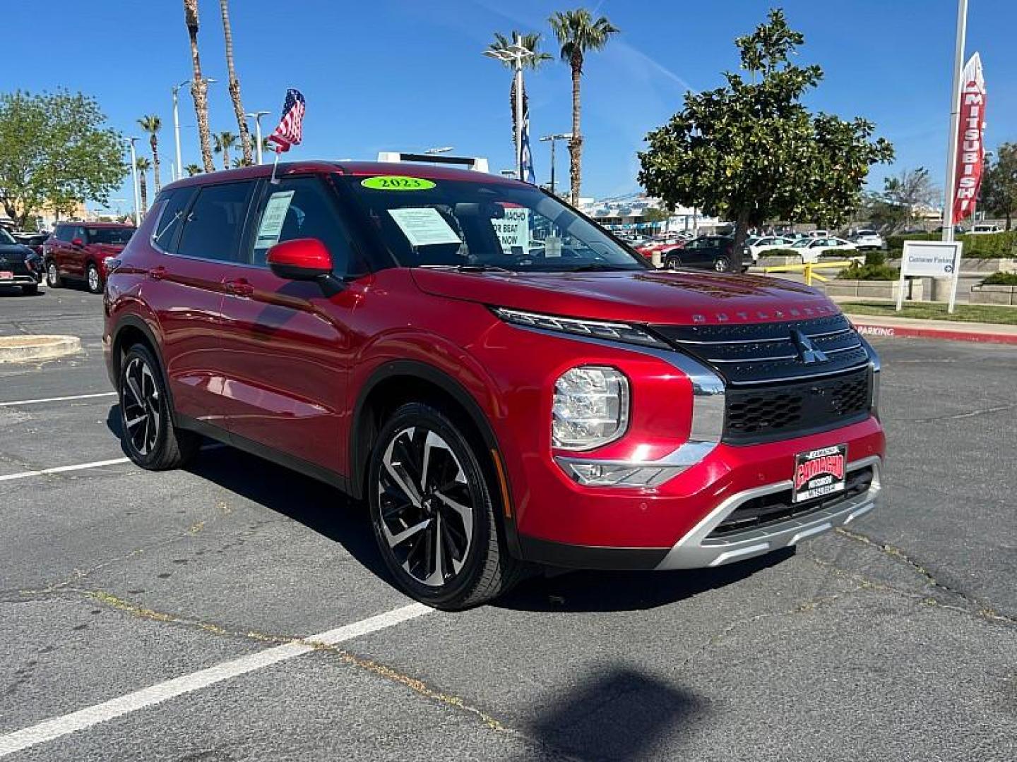 2023 RED Mitsubishi Outlander (JA4J3UA82PZ) with an 4-Cyl 2.5 Liter engine, Automatic CVT transmission, located at 412 Auto Vista Drive, Palmdale, CA, 93551, (661) 945-0620, 34.592636, -118.136681 - Photo#0