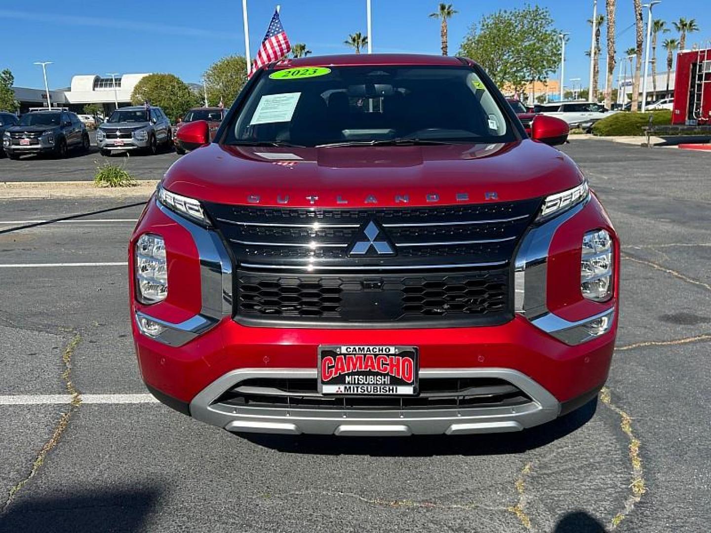 2023 RED Mitsubishi Outlander (JA4J3UA82PZ) with an 4-Cyl 2.5 Liter engine, Automatic CVT transmission, located at 412 Auto Vista Drive, Palmdale, CA, 93551, (661) 945-0620, 34.592636, -118.136681 - Photo#1
