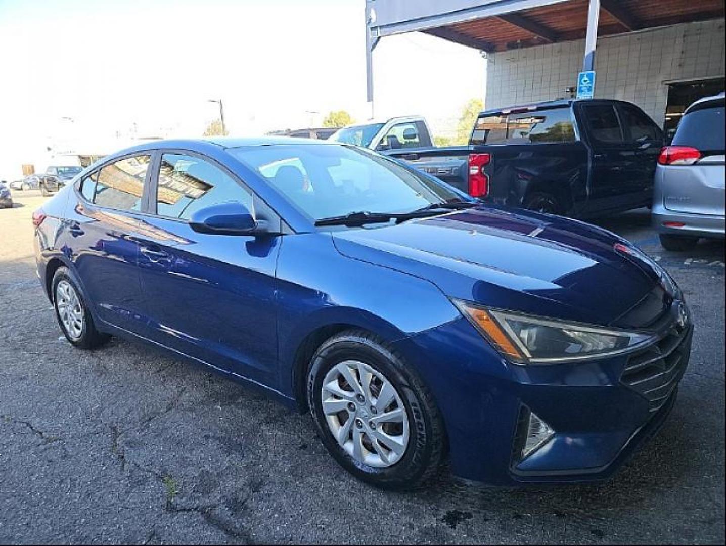 2019 BLUE Hyundai Elantra (5NPD74LF7KH) with an 4-Cyl 2.0 Liter engine, Automatic 6-Spd w/Shiftronic transmission, located at 412 Auto Vista Drive, Palmdale, CA, 93551, (661) 945-0620, 34.592636, -118.136681 - Photo#1