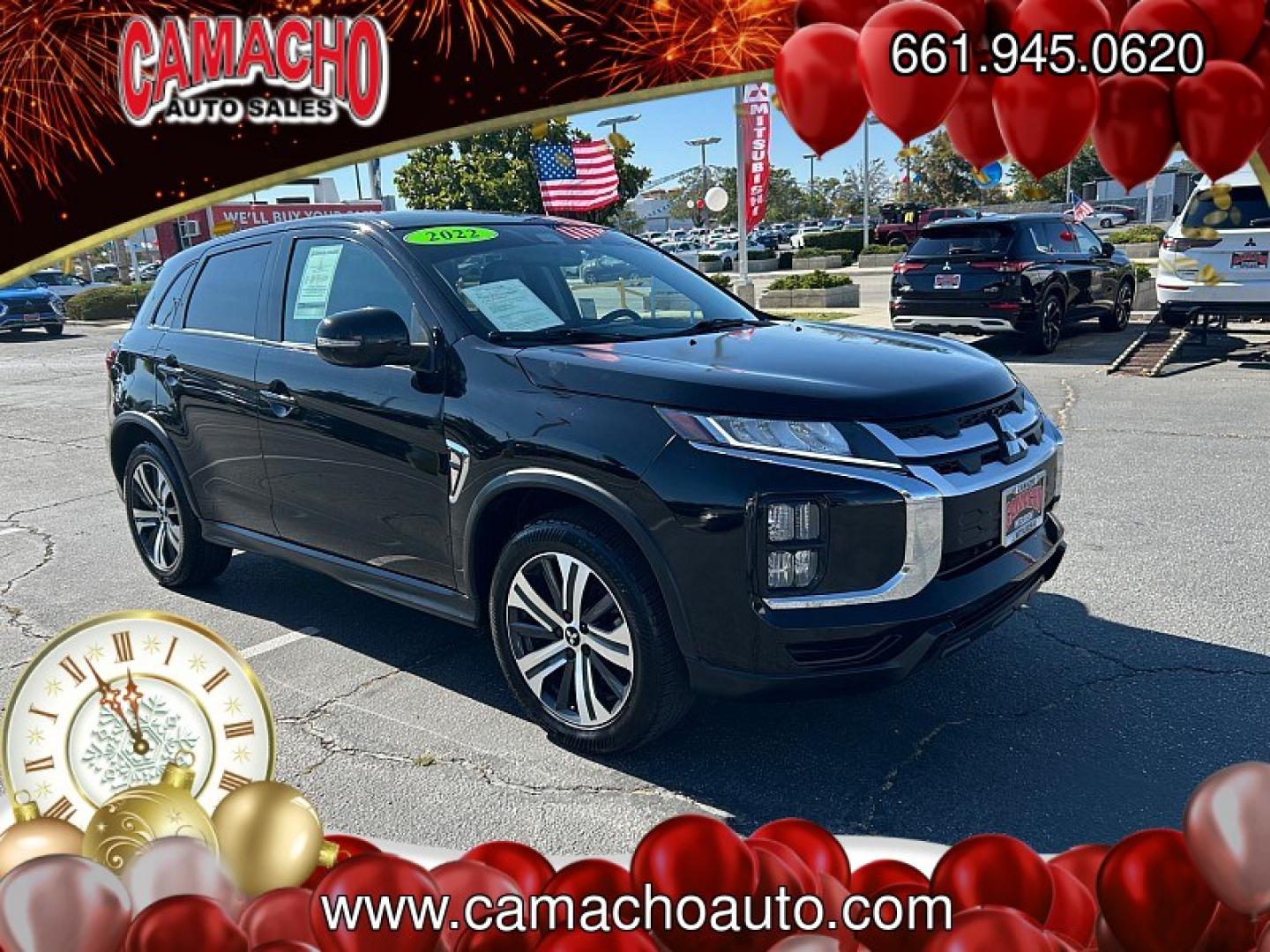 2022 BLACK Mitsubishi Outlander Sport (JA4APVAU4NU) with an 4-Cyl 2.0 Liter engine, Automatic CVT transmission, located at 412 Auto Vista Drive, Palmdale, CA, 93551, (661) 945-0620, 34.592636, -118.136681- Photo#1