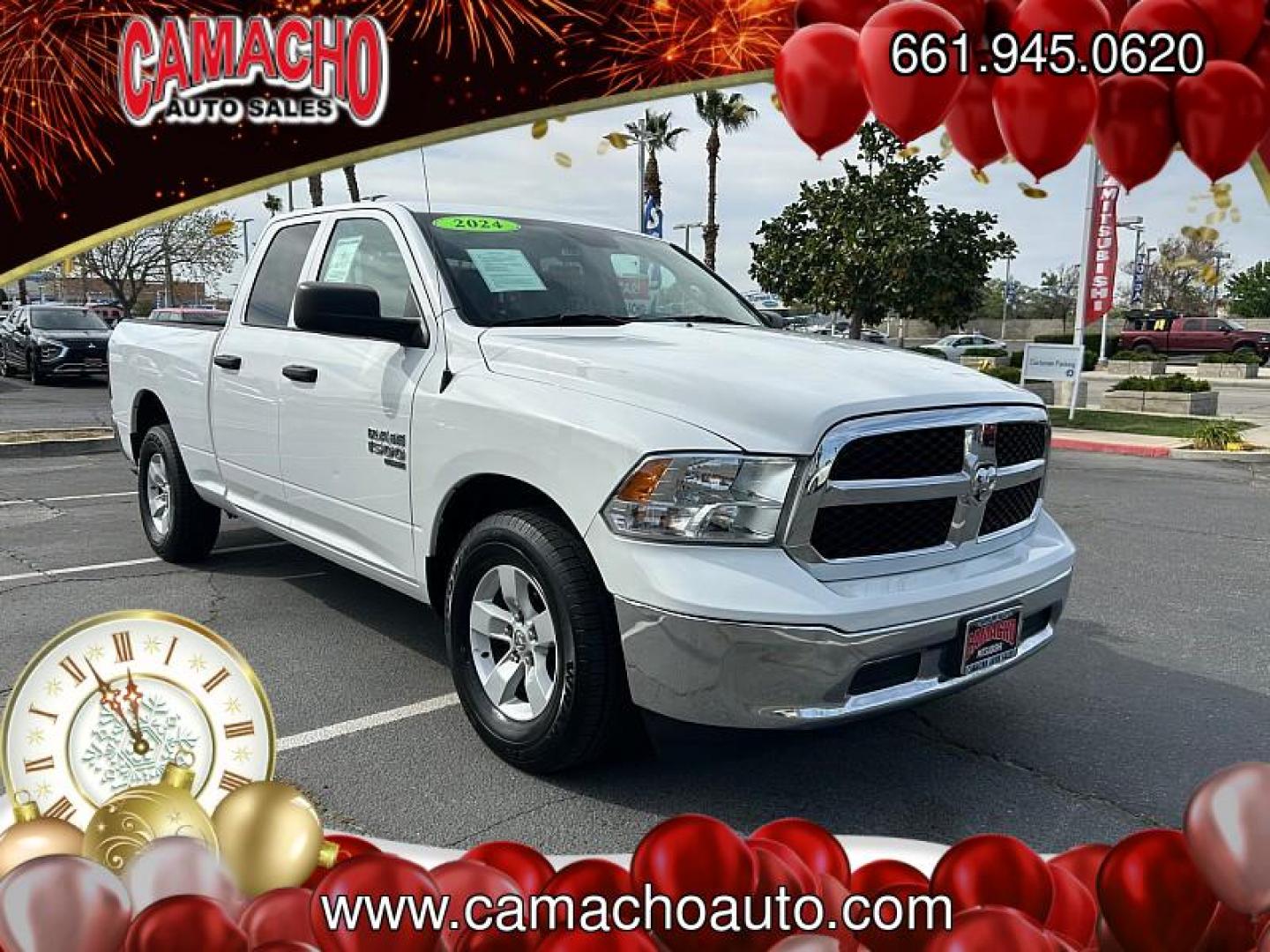 2024 WHITE Ram 1500 Classic 2WD (1C6RR6GGXRS) with an 6-Cyl 3.6 Liter engine, Automatic 8-Spd transmission, located at 412 Auto Vista Drive, Palmdale, CA, 93551, (661) 945-0620, 34.592636, -118.136681 - Photo#0