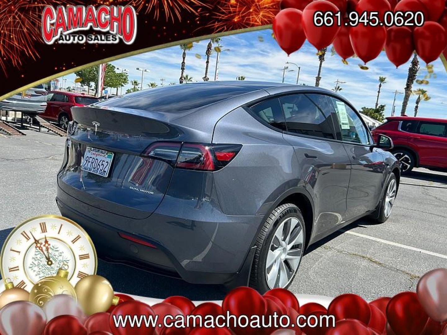 2023 GRAY Tesla Model Y (7SAYGDEE0PA) with an Dual AC Electric Motors engine, Single-Speed Fixed Gear transmission, located at 412 Auto Vista Drive, Palmdale, CA, 93551, (661) 945-0620, 34.592636, -118.136681- Photo#2