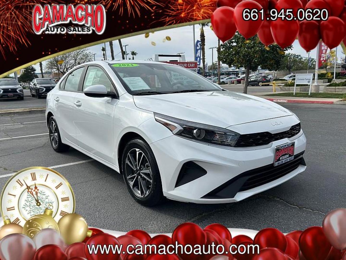 2024 WHITE Kia Forte (3KPF24AD9RE) with an 4-Cyl 2.0 Liter engine, Automatic IVT transmission, located at 412 Auto Vista Drive, Palmdale, CA, 93551, (661) 945-0620, 34.592636, -118.136681 - Photo#0