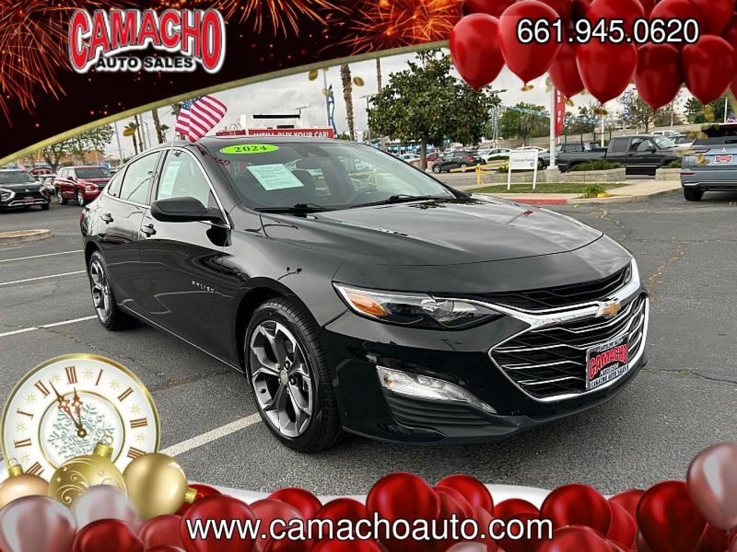 2024 BLACK Chevrolet Malibu (1G1ZD5ST7RF) with an 4-Cyl Turbo 1.5 Liter engine, Automatic CVT transmission, located at 412 Auto Vista Drive, Palmdale, CA, 93551, (661) 945-0620, 34.592636, -118.136681 - Photo#1