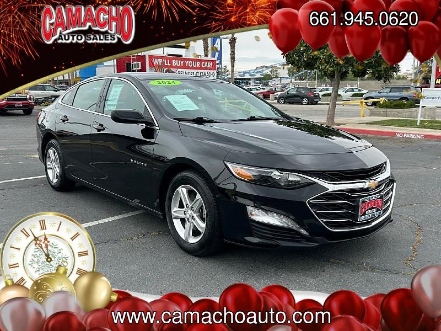 2024 BLACK Chevrolet Malibu (1G1ZD5ST4RF) with an 4-Cyl Turbo 1.5 Liter engine, Automatic CVT transmission, located at 412 Auto Vista Drive, Palmdale, CA, 93551, (661) 945-0620, 34.592636, -118.136681 - Photo#0