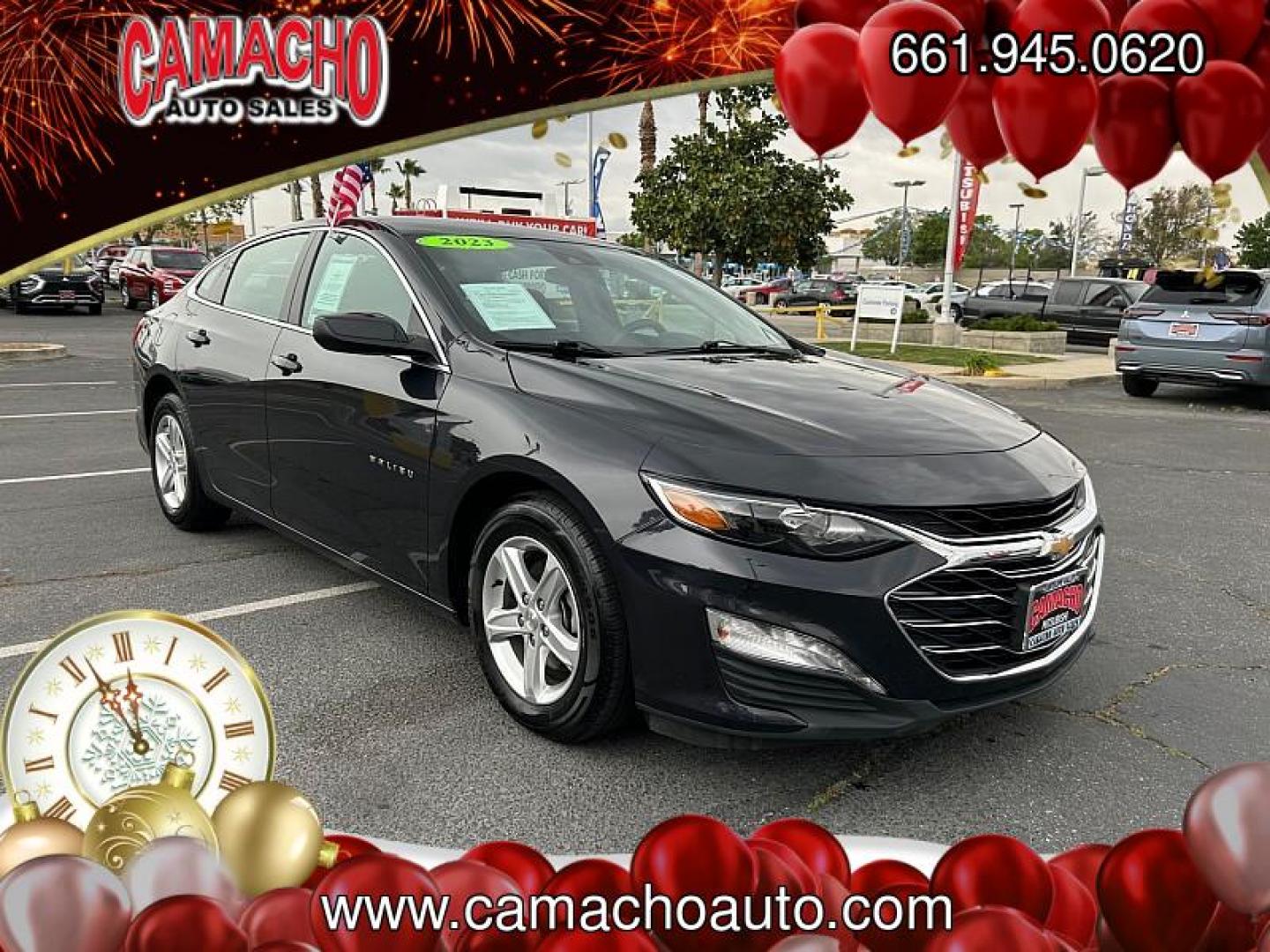 2023 DK GRAY Chevrolet Malibu (1G1ZD5ST5PF) with an 4-Cyl Turbo 1.5 Liter engine, Automatic CVT transmission, located at 412 Auto Vista Drive, Palmdale, CA, 93551, (661) 945-0620, 34.592636, -118.136681 - Photo#0