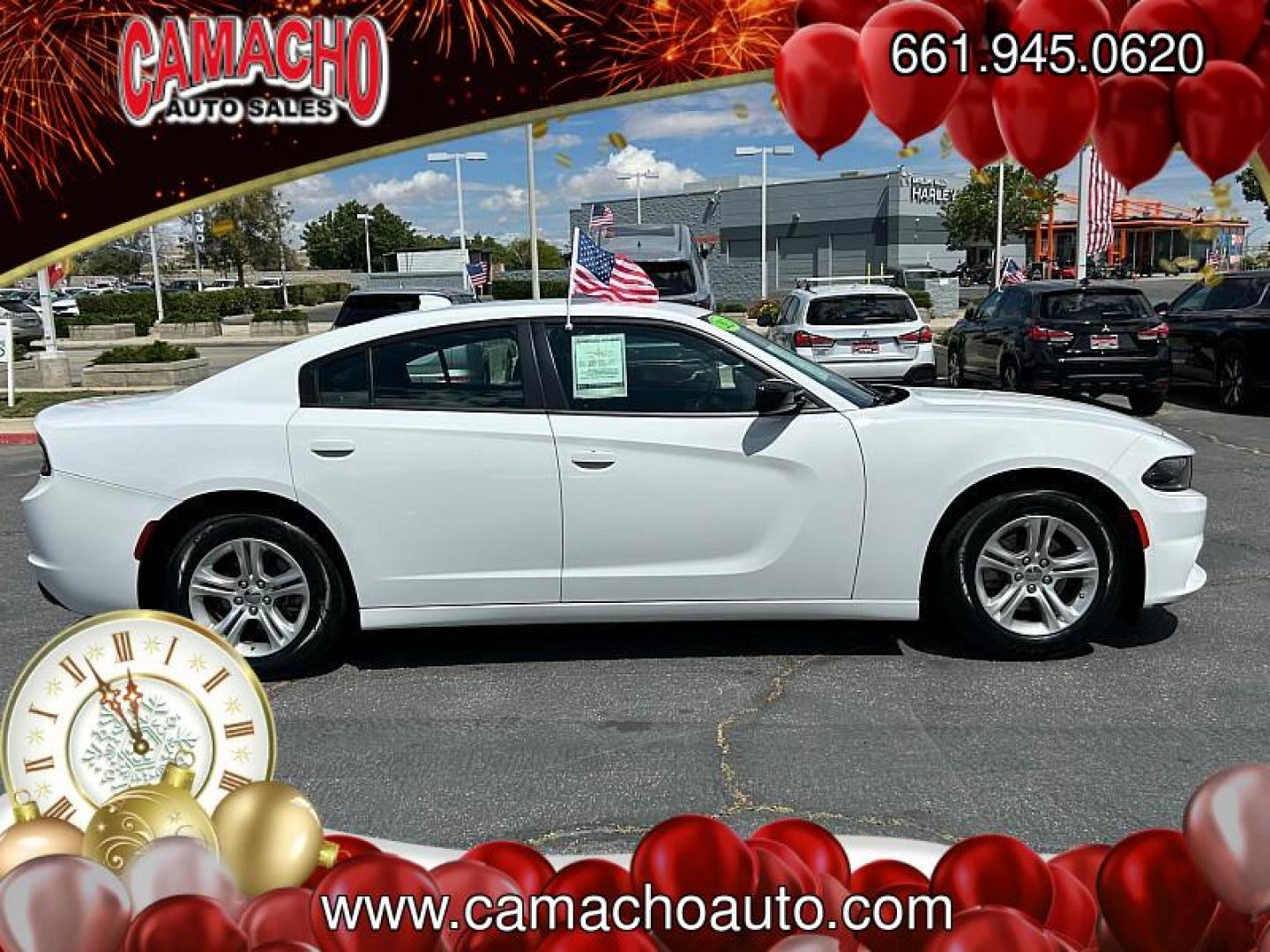 2023 WHITE Dodge Charger (2C3CDXBG1PH) with an V6 3.6 Liter engine, Automatic 8-Spd w/AutoStick transmission, located at 412 Auto Vista Drive, Palmdale, CA, 93551, (661) 945-0620, 34.592636, -118.136681 - Photo#7