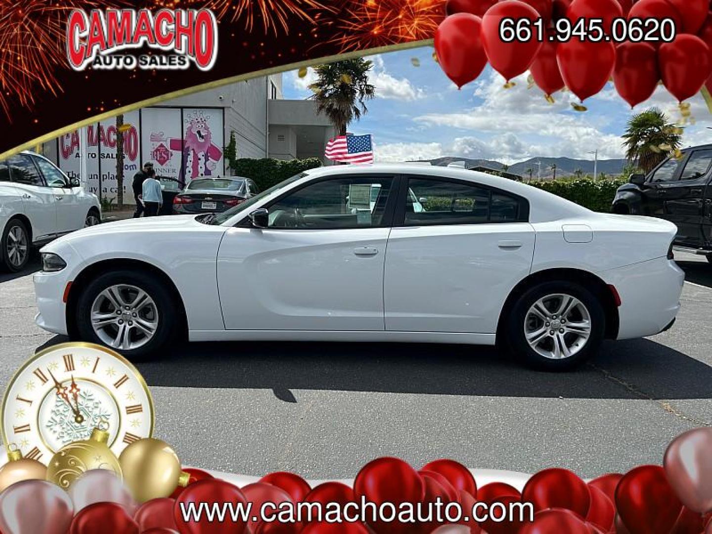 2023 WHITE Dodge Charger (2C3CDXBG1PH) with an V6 3.6 Liter engine, Automatic 8-Spd w/AutoStick transmission, located at 412 Auto Vista Drive, Palmdale, CA, 93551, (661) 945-0620, 34.592636, -118.136681 - Photo#3