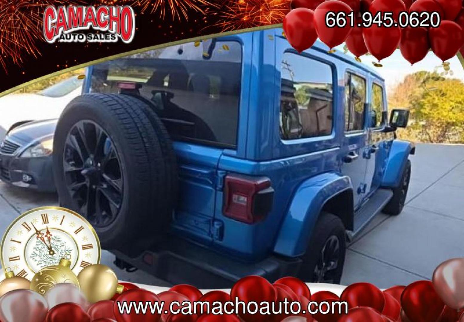 2023 BLUE Jeep Wrangler 4xe (1C4JJXP68PW) with an 4-Cyl Turbo 2.0L Hybrid engine, Automatic 8-Spd transmission, located at 412 Auto Vista Drive, Palmdale, CA, 93551, (661) 945-0620, 34.592636, -118.136681 - Photo#3