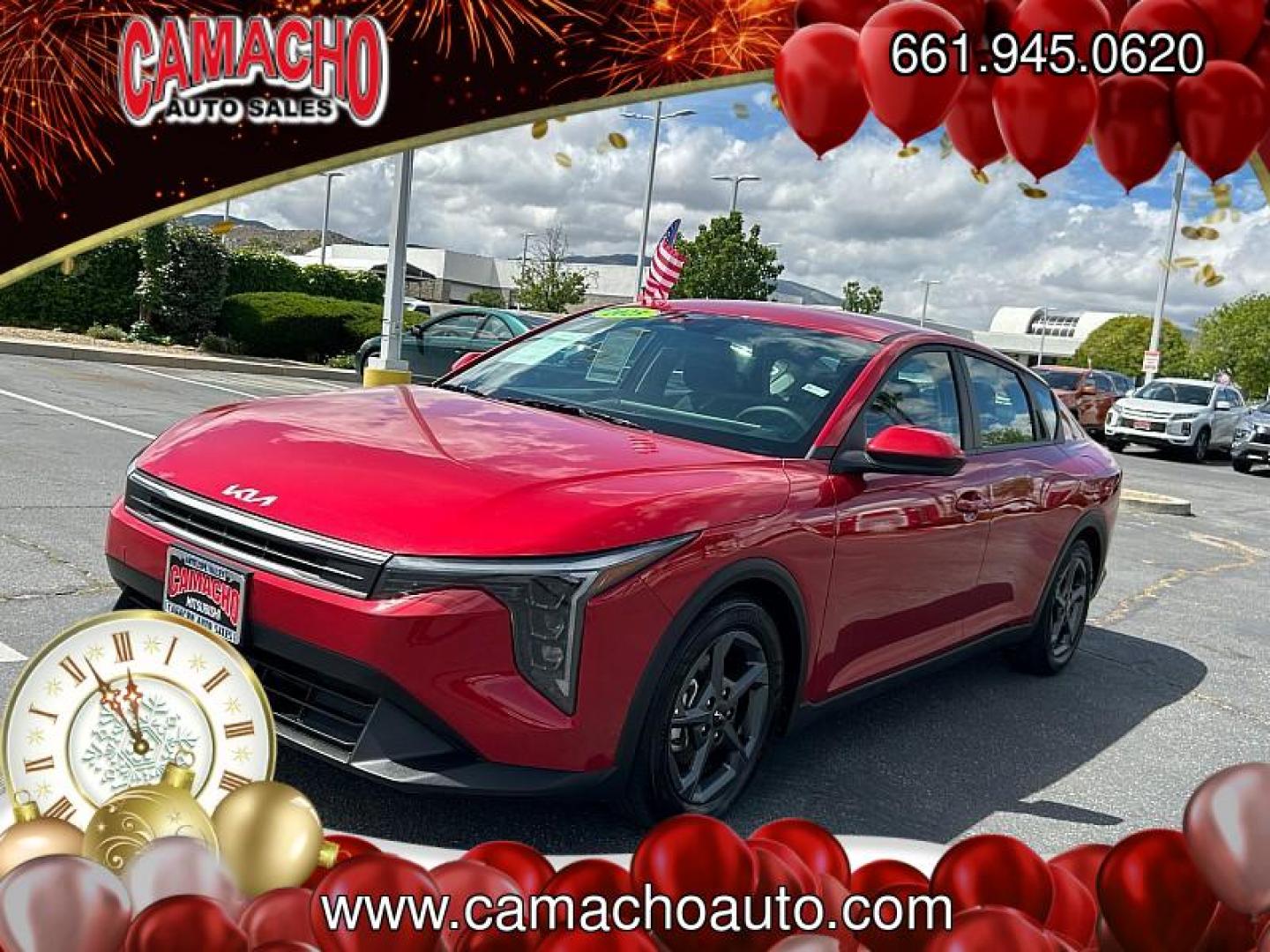 2025 RED Kia K4 (3KPFT4DE3SE) with an 4-Cyl 2.0 Liter engine, Automatic IVT transmission, located at 412 Auto Vista Drive, Palmdale, CA, 93551, (661) 945-0620, 34.592636, -118.136681 - Photo#33