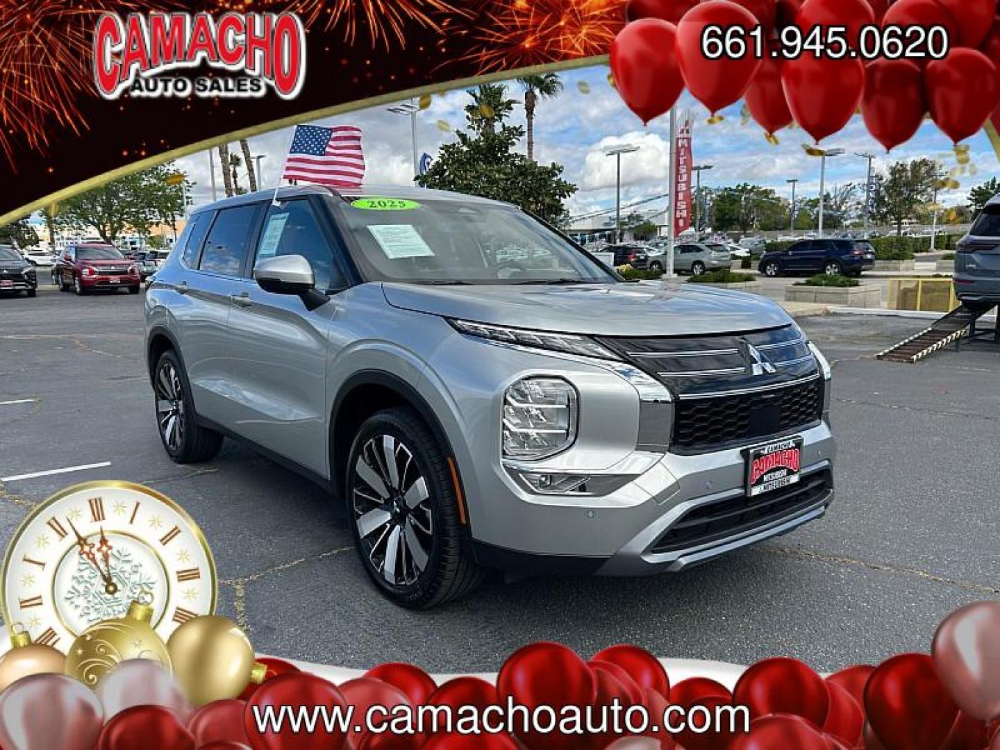 2025 SILVER Mitsubishi Outlander (JA4J3VA84SZ) with an 4-Cyl 2.5 Liter engine, Automatic CVT transmission, located at 412 Auto Vista Drive, Palmdale, CA, 93551, (661) 945-0620, 34.592636, -118.136681 - Photo#0