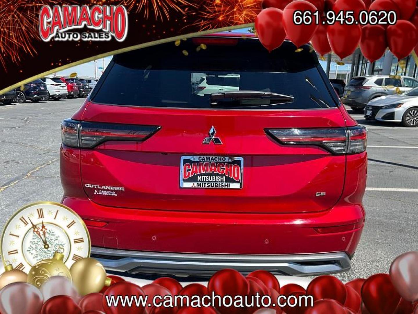 2025 RED Mitsubishi Outlander (JA4J3VA83SZ) with an 4-Cyl 2.5 Liter engine, Automatic CVT transmission, located at 412 Auto Vista Drive, Palmdale, CA, 93551, (661) 945-0620, 34.592636, -118.136681 - Photo#2