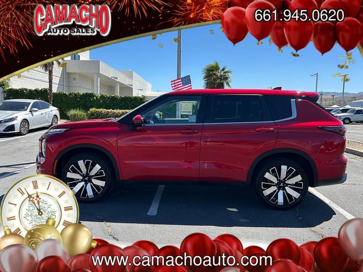 2025 RED Mitsubishi Outlander (JA4J3VA83SZ) with an 4-Cyl 2.5 Liter engine, Automatic CVT transmission, located at 412 Auto Vista Drive, Palmdale, CA, 93551, (661) 945-0620, 34.592636, -118.136681 - Photo#4