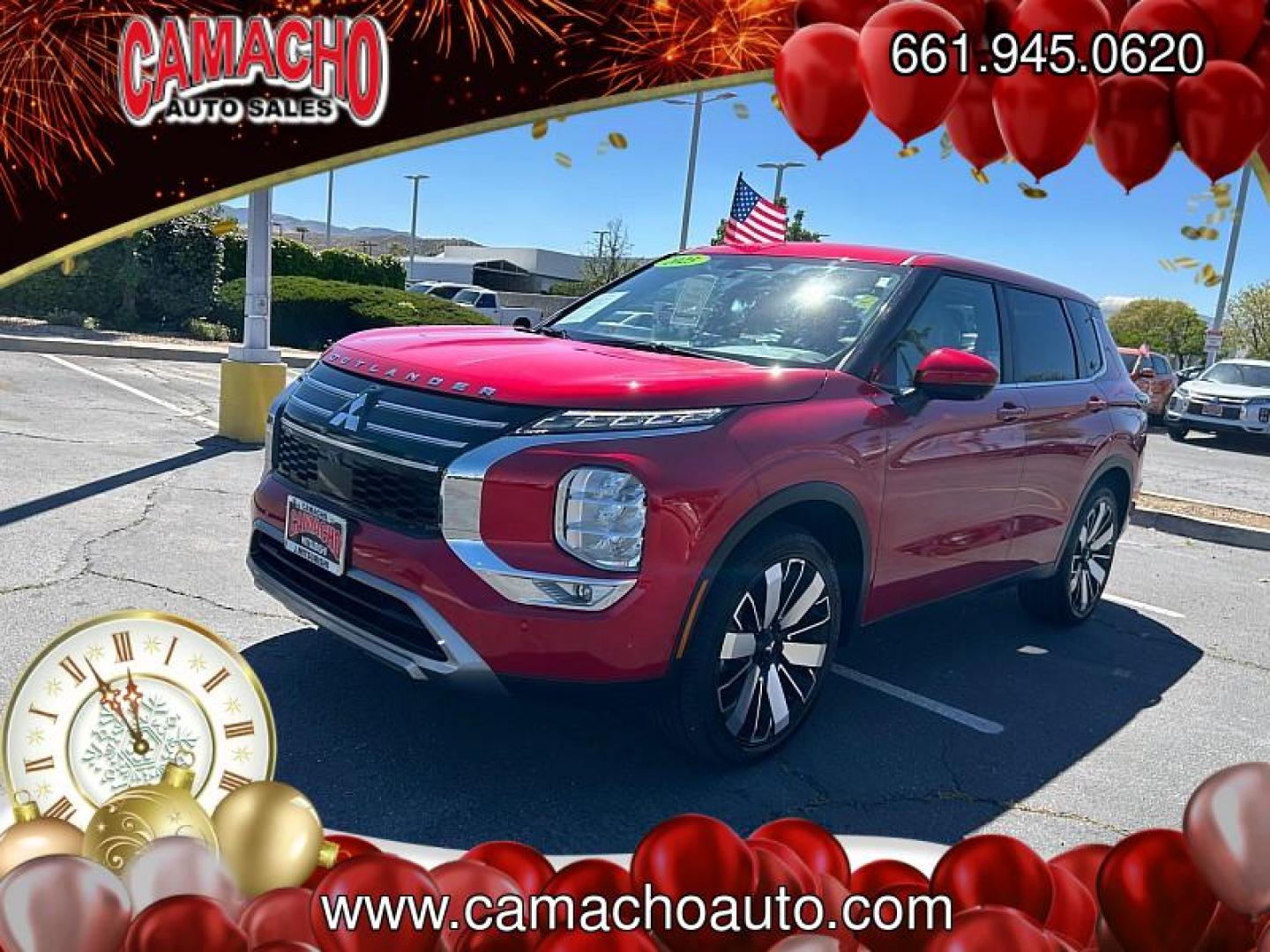 2025 RED Mitsubishi Outlander (JA4J3VA83SZ) with an 4-Cyl 2.5 Liter engine, Automatic CVT transmission, located at 412 Auto Vista Drive, Palmdale, CA, 93551, (661) 945-0620, 34.592636, -118.136681 - Photo#5