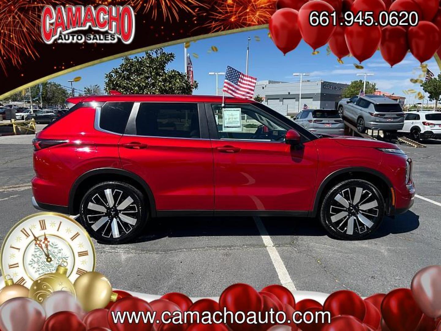 2025 RED Mitsubishi Outlander (JA4J3VA83SZ) with an 4-Cyl 2.5 Liter engine, Automatic CVT transmission, located at 412 Auto Vista Drive, Palmdale, CA, 93551, (661) 945-0620, 34.592636, -118.136681 - Photo#12