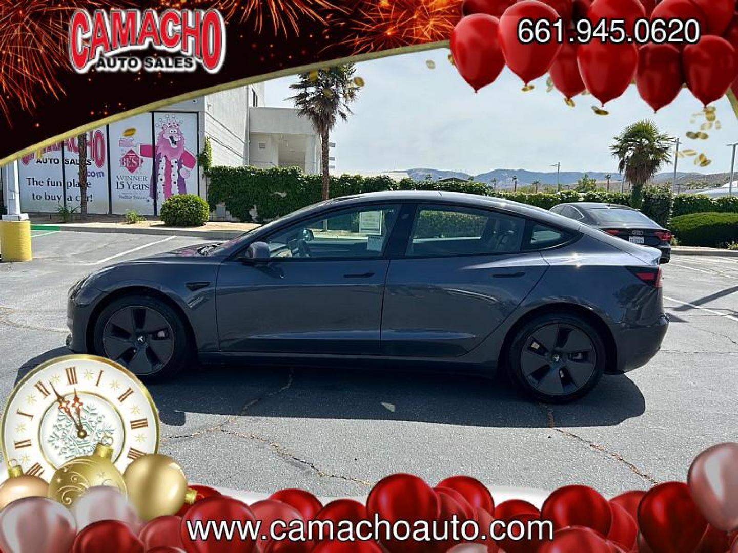 2023 GRAY Tesla Model 3 (5YJ3E1EA2PF) with an AC Electric Motor engine, Single-Speed Fixed Gear transmission, located at 412 Auto Vista Drive, Palmdale, CA, 93551, (661) 945-0620, 34.592636, -118.136681 - Photo#7
