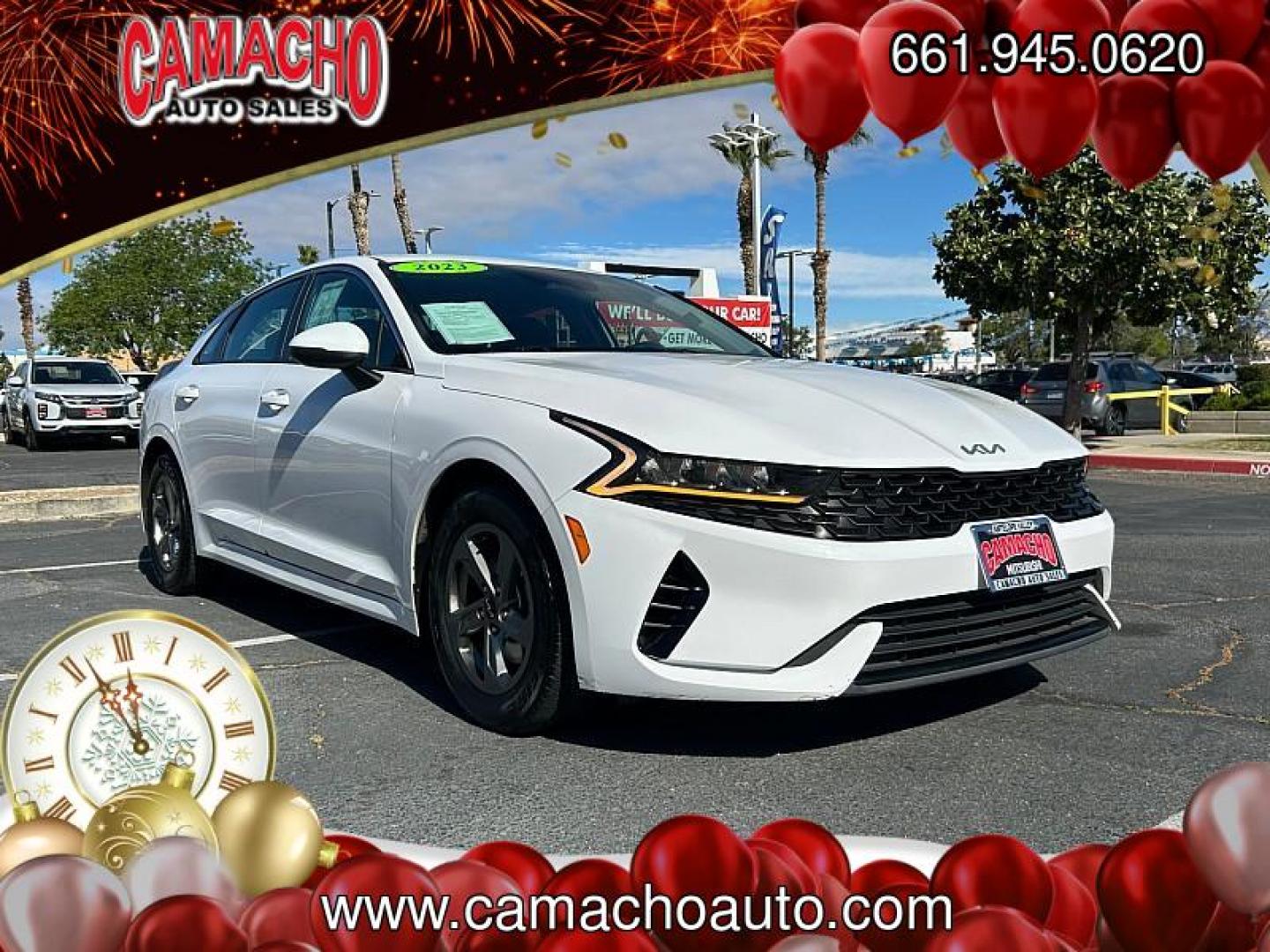2023 WHITE Kia K5 (5XXG14J23PG) with an 4-Cyl Turbo 1.6 Liter engine, Automatic 8-Spd transmission, located at 412 Auto Vista Drive, Palmdale, CA, 93551, (661) 945-0620, 34.592636, -118.136681 - Photo#0