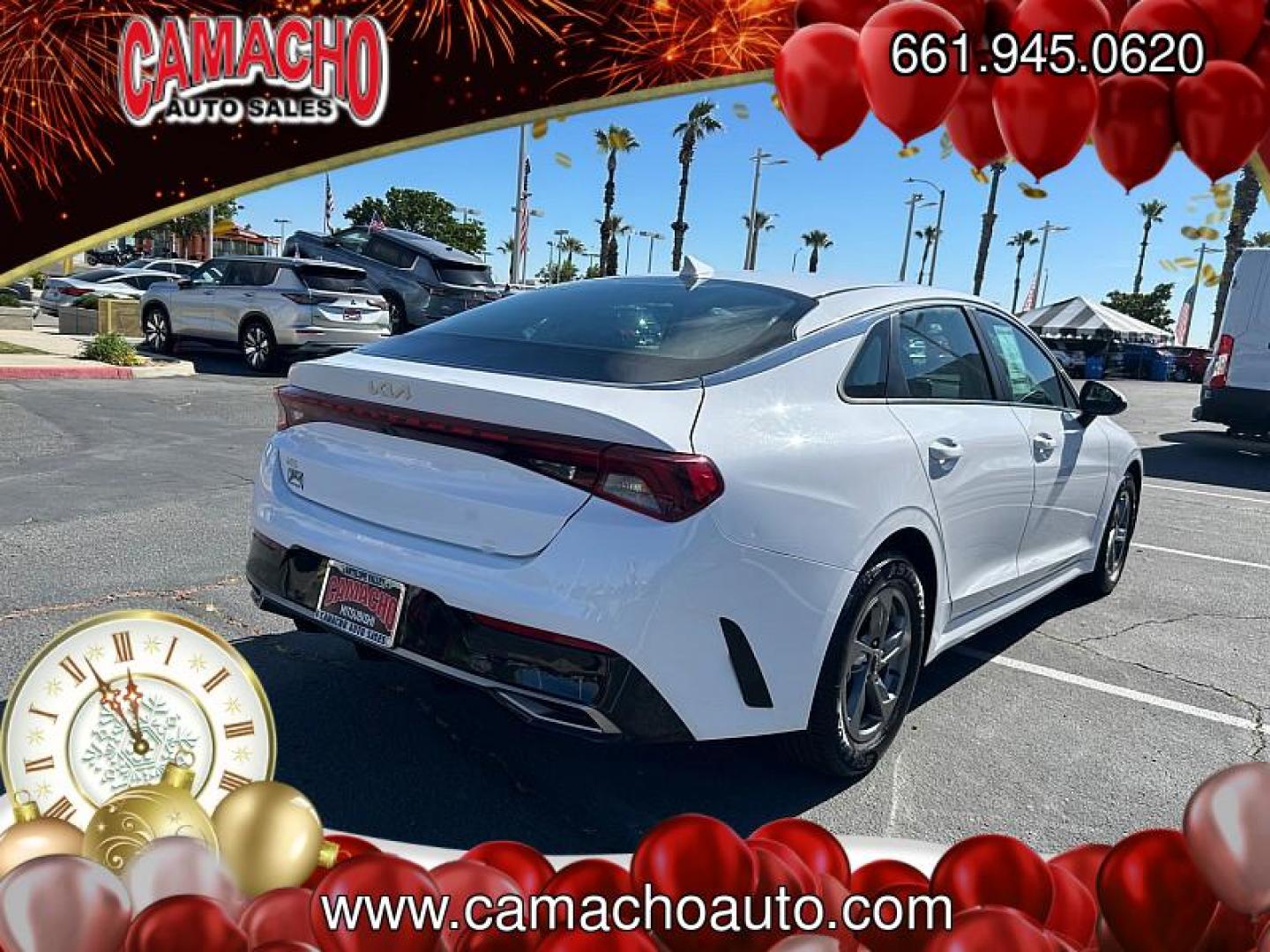 2023 WHITE Kia K5 (5XXG14J23PG) with an 4-Cyl Turbo 1.6 Liter engine, Automatic 8-Spd transmission, located at 412 Auto Vista Drive, Palmdale, CA, 93551, (661) 945-0620, 34.592636, -118.136681 - Photo#2