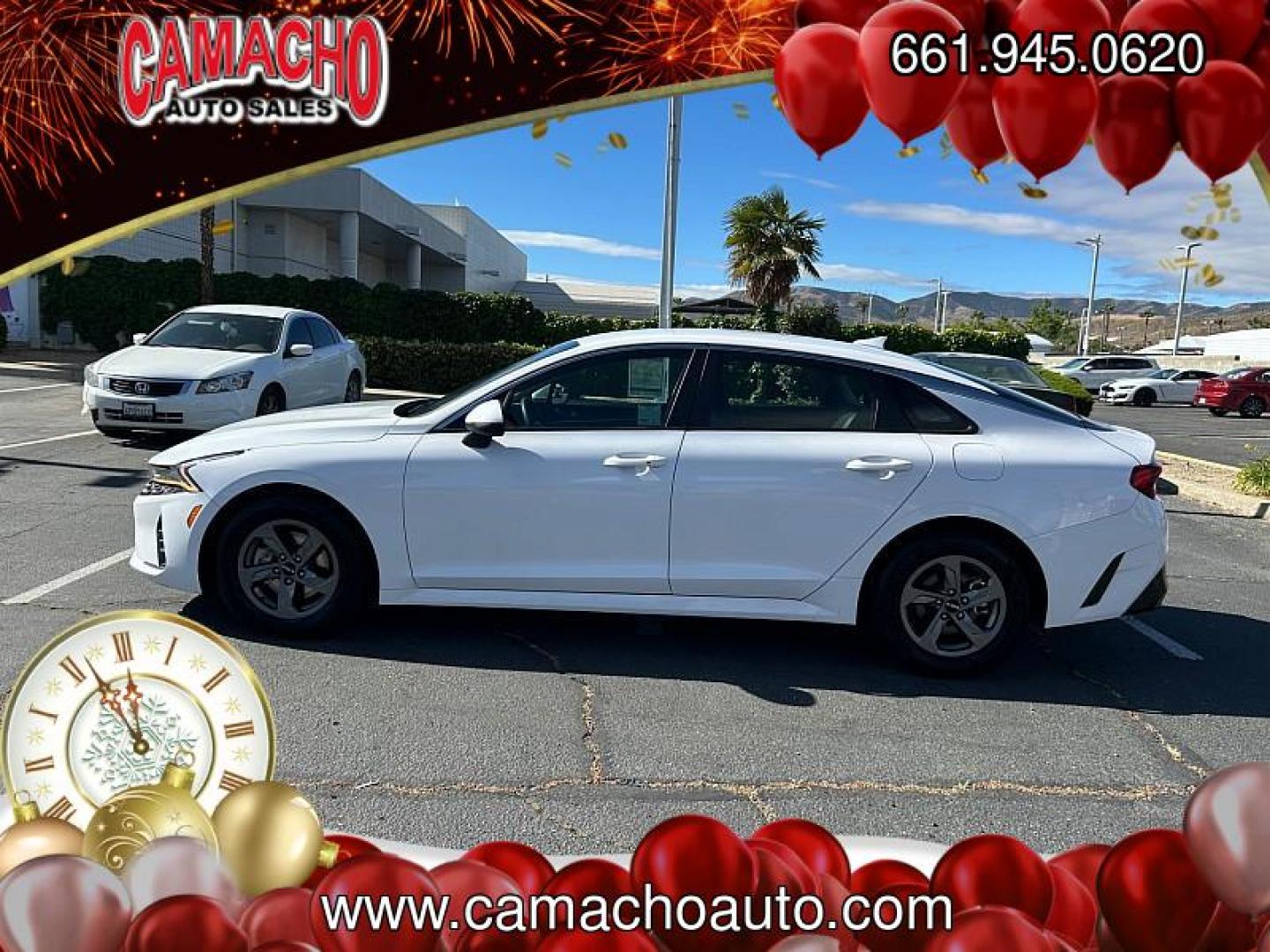 2023 WHITE Kia K5 (5XXG14J23PG) with an 4-Cyl Turbo 1.6 Liter engine, Automatic 8-Spd transmission, located at 412 Auto Vista Drive, Palmdale, CA, 93551, (661) 945-0620, 34.592636, -118.136681 - Photo#5