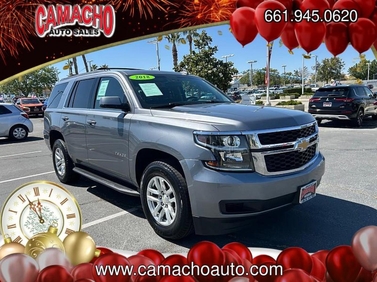 2018 GRAY Chevrolet Tahoe (1GNSKAEC8JR) with an V8 EcoTec3 5.3 Liter engine, Auto 6-Spd Overdrive transmission, located at 412 Auto Vista Drive, Palmdale, CA, 93551, (661) 945-0620, 34.592636, -118.136681 - Photo#0