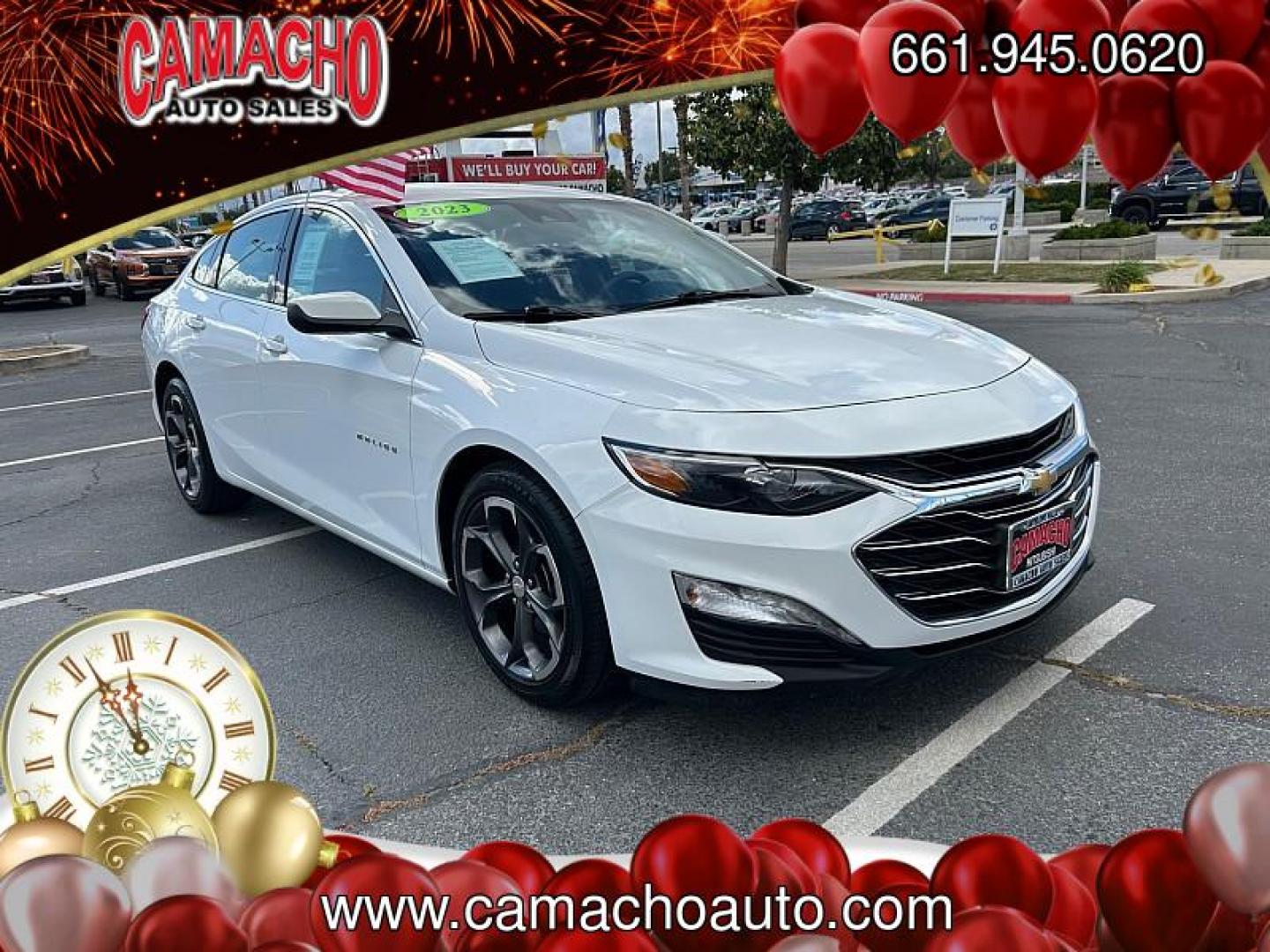 2023 WHITE Chevrolet Malibu (1G1ZD5ST4PF) with an 4-Cyl Turbo 1.5 Liter engine, Automatic CVT transmission, located at 412 Auto Vista Drive, Palmdale, CA, 93551, (661) 945-0620, 34.592636, -118.136681 - Photo#0