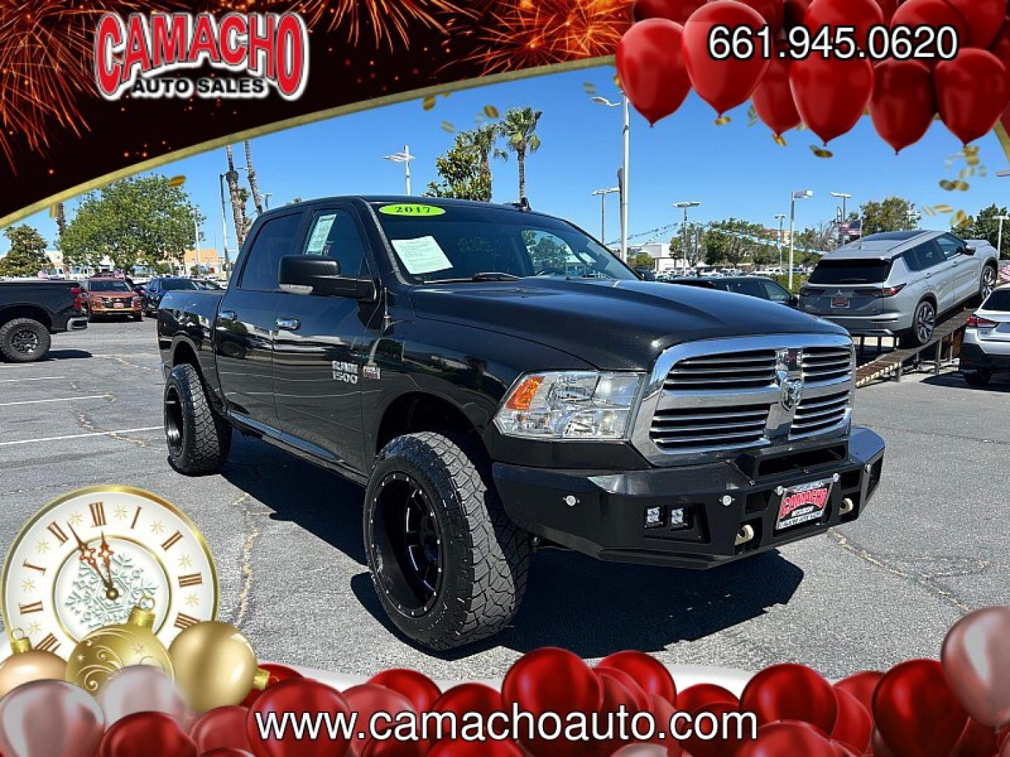 2017 BLACK Ram 1500 4WD (3C6RR7LTXHG) with an V8 HEMI 5.7 Liter engine, Automatic 8-Spd transmission, located at 412 Auto Vista Drive, Palmdale, CA, 93551, (661) 945-0620, 34.592636, -118.136681 - Photo#0