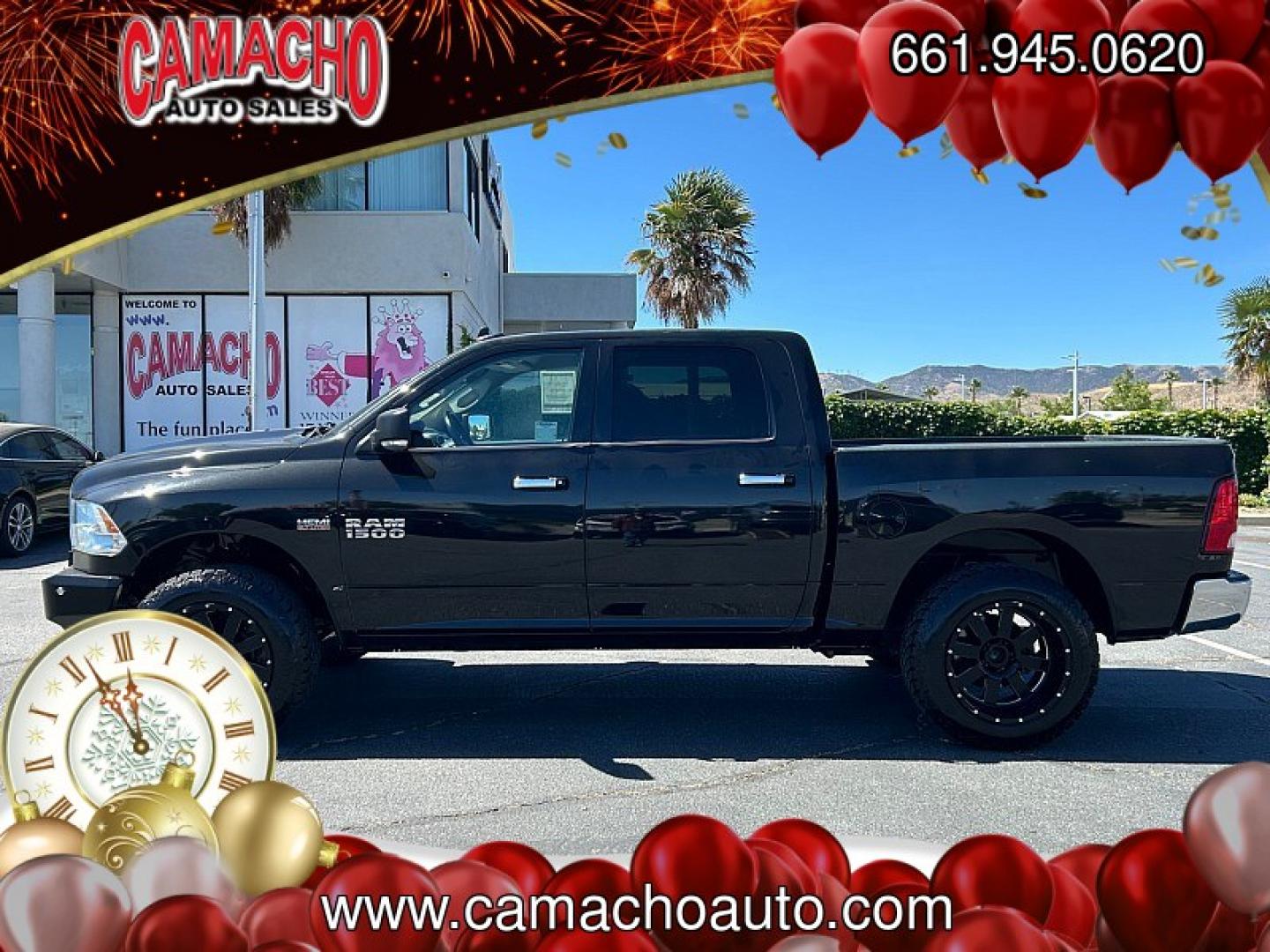 2017 BLACK Ram 1500 4WD (3C6RR7LTXHG) with an V8 HEMI 5.7 Liter engine, Automatic 8-Spd transmission, located at 412 Auto Vista Drive, Palmdale, CA, 93551, (661) 945-0620, 34.592636, -118.136681 - Photo#3