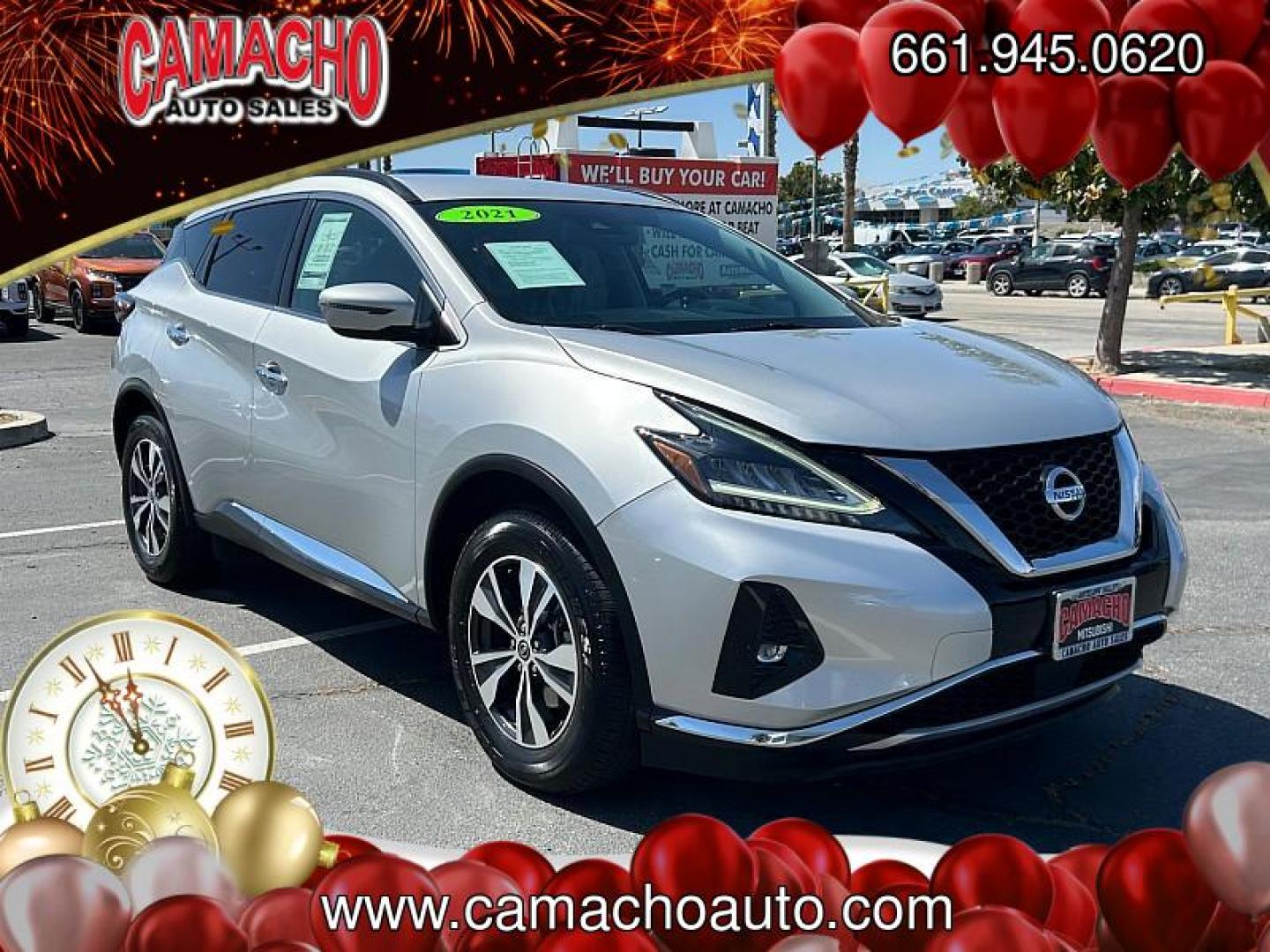 2021 SILVER Nissan Murano (5N1AZ2BJXMC) with an V6 3.5 Liter engine, Automatic Xtronic CVT transmission, located at 412 Auto Vista Drive, Palmdale, CA, 93551, (661) 945-0620, 34.592636, -118.136681 - Photo#0